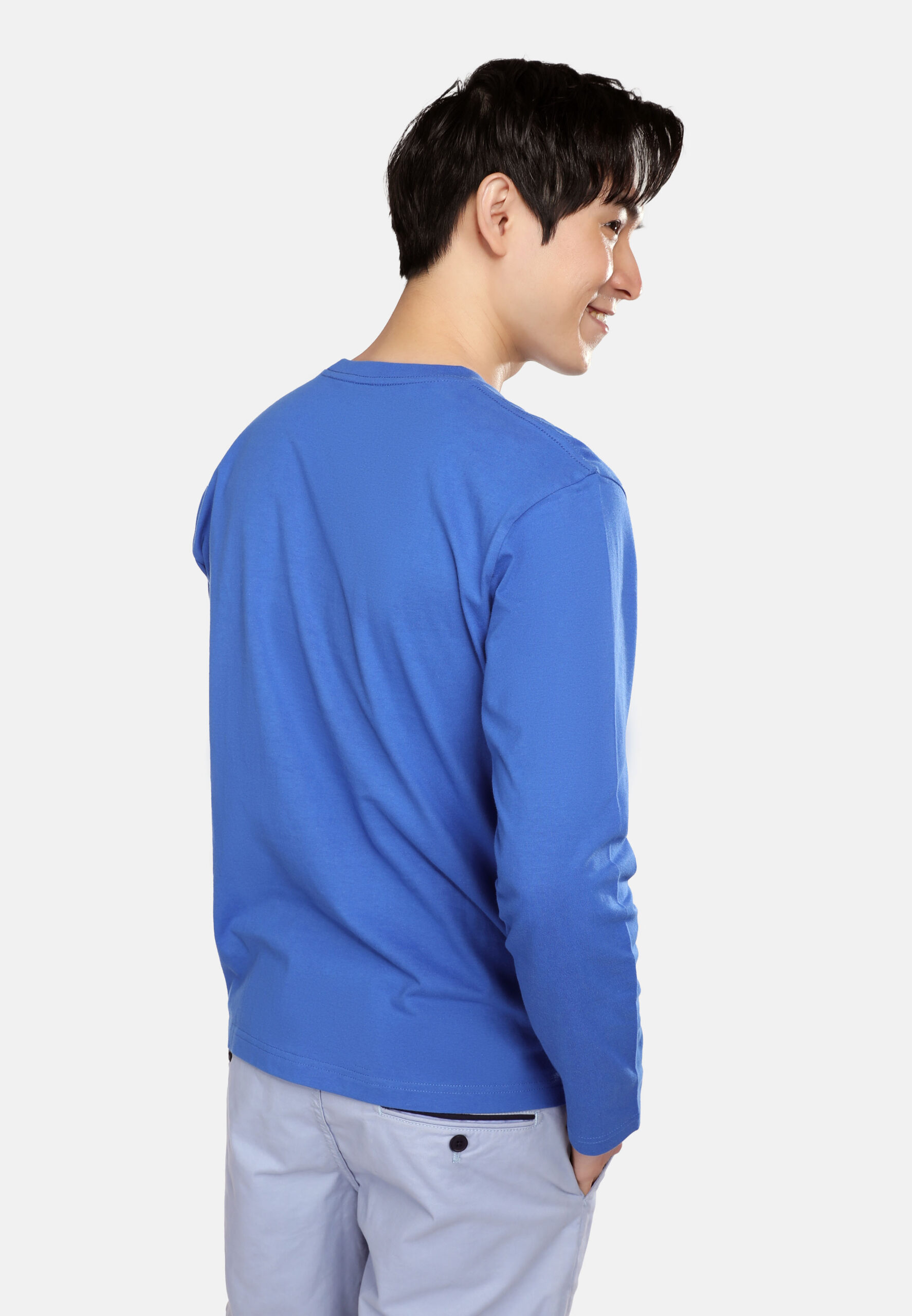 100% Cotton Long Sleeve Round Neck- Royal (P-601-05) - Image 3