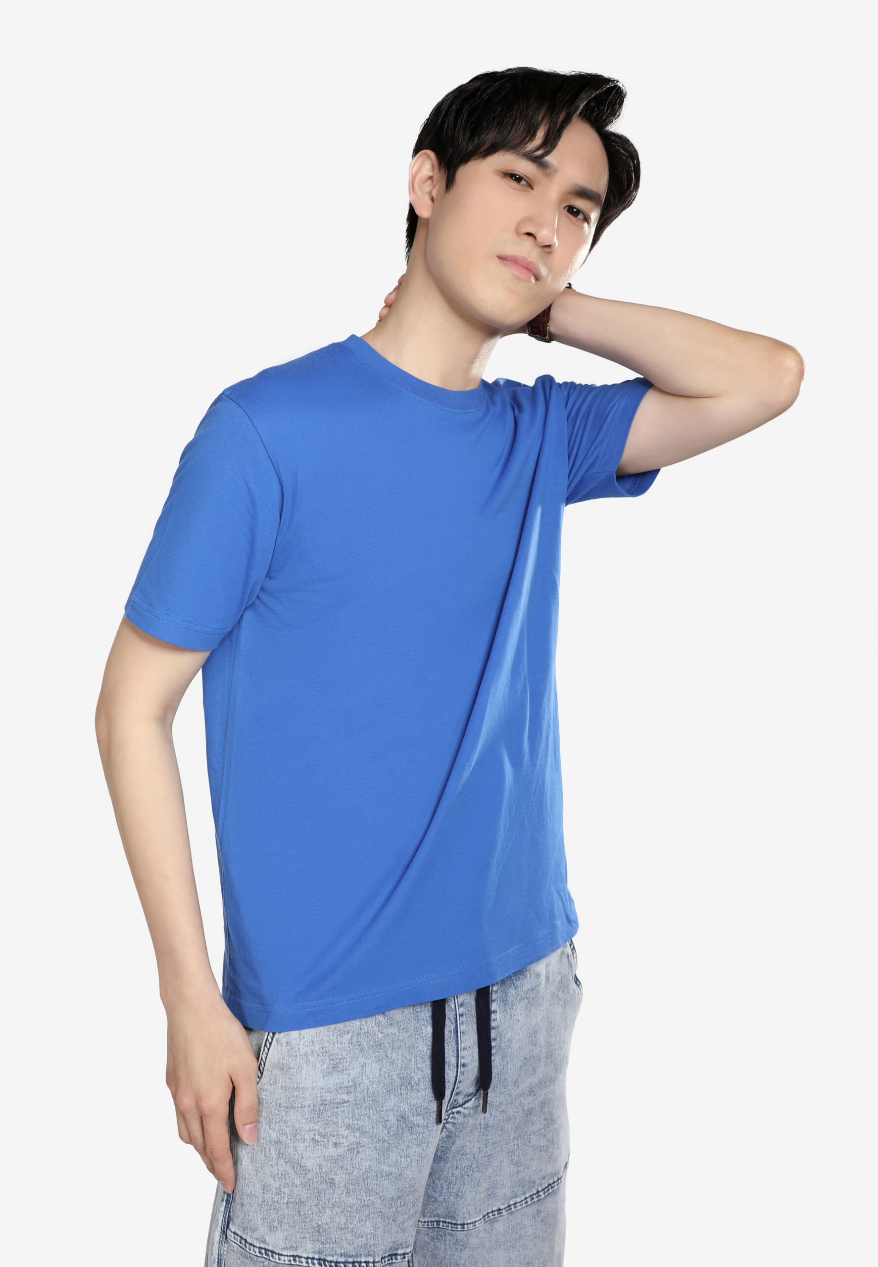 100% Cotton Round Neck (160 grams)- Royal (P-901-05) - Image 9