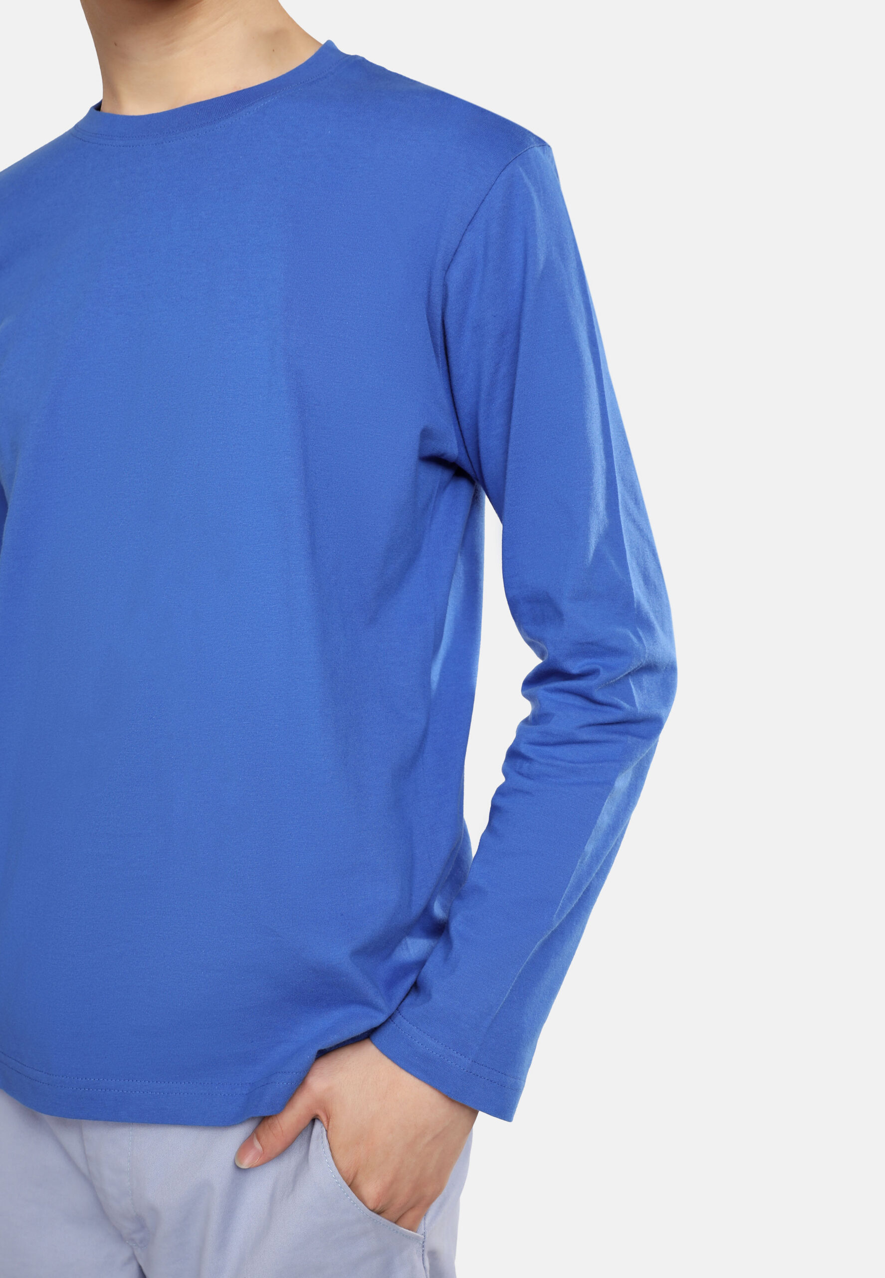 100% Cotton Long Sleeve Round Neck- Royal (P-601-05) - Image 5