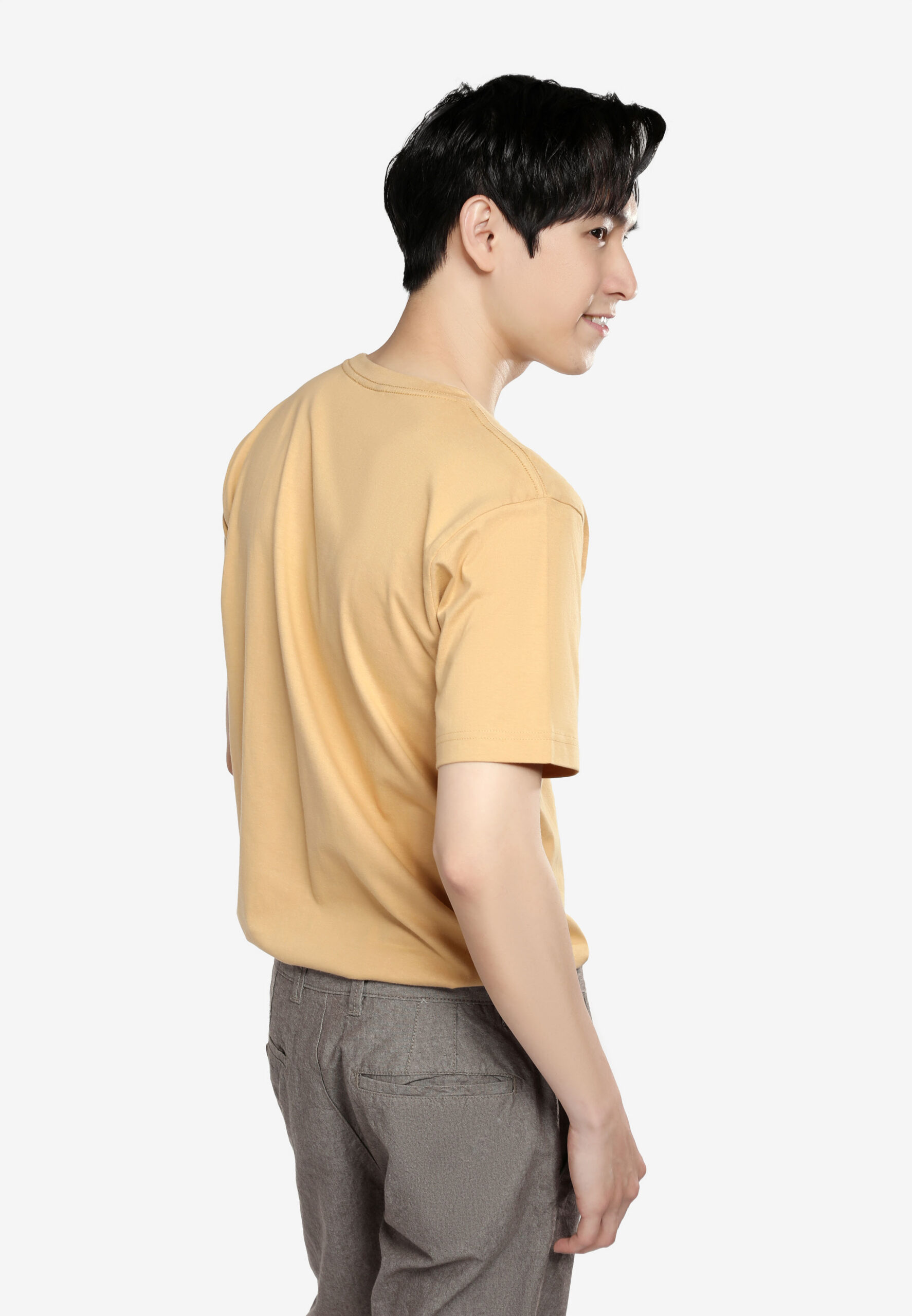 100% Cotton Round Neck (160 grams)- Sand (P-901-36) - Image 3