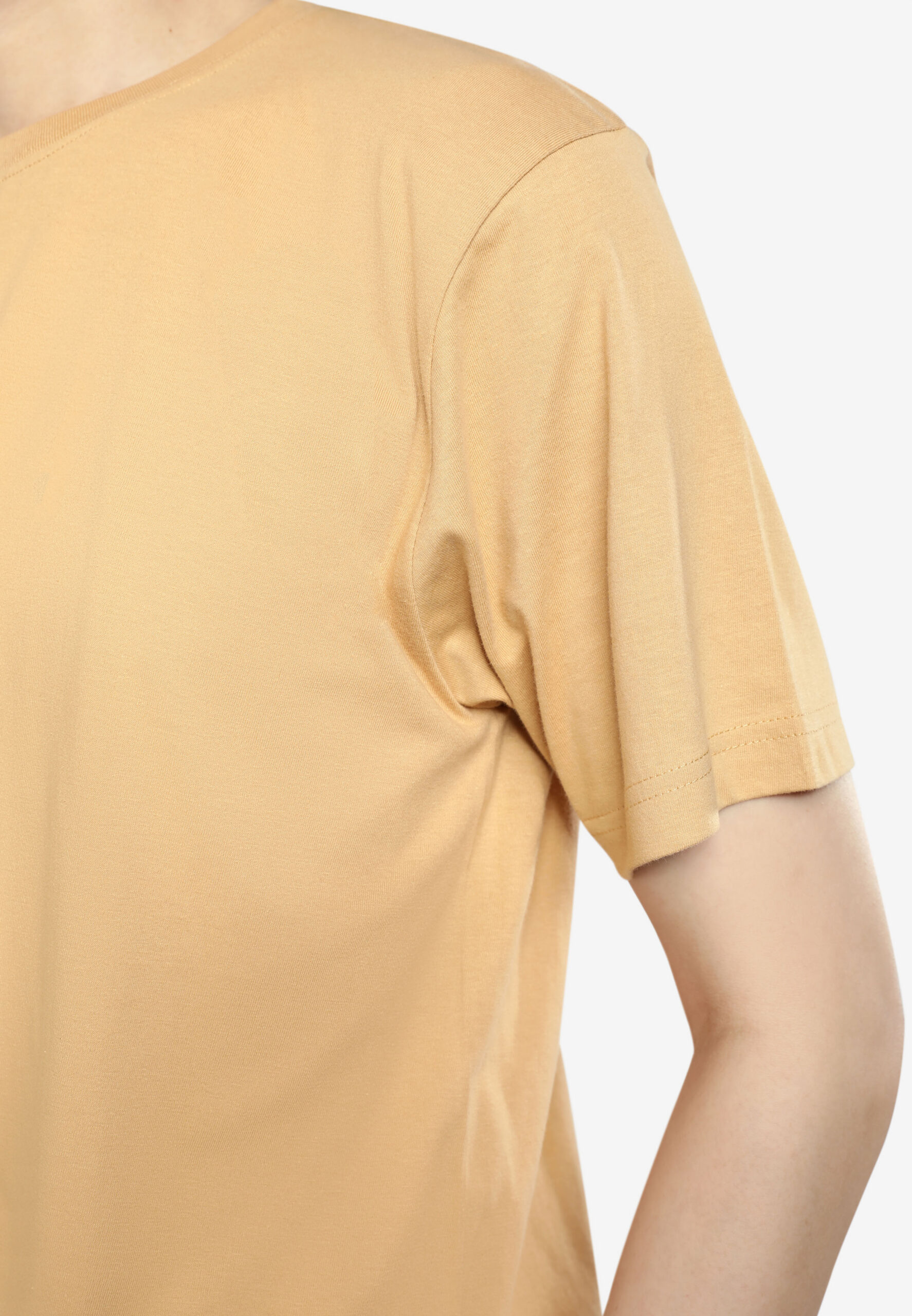 100% Cotton Round Neck (160 grams)- Sand (P-901-36) - Image 5
