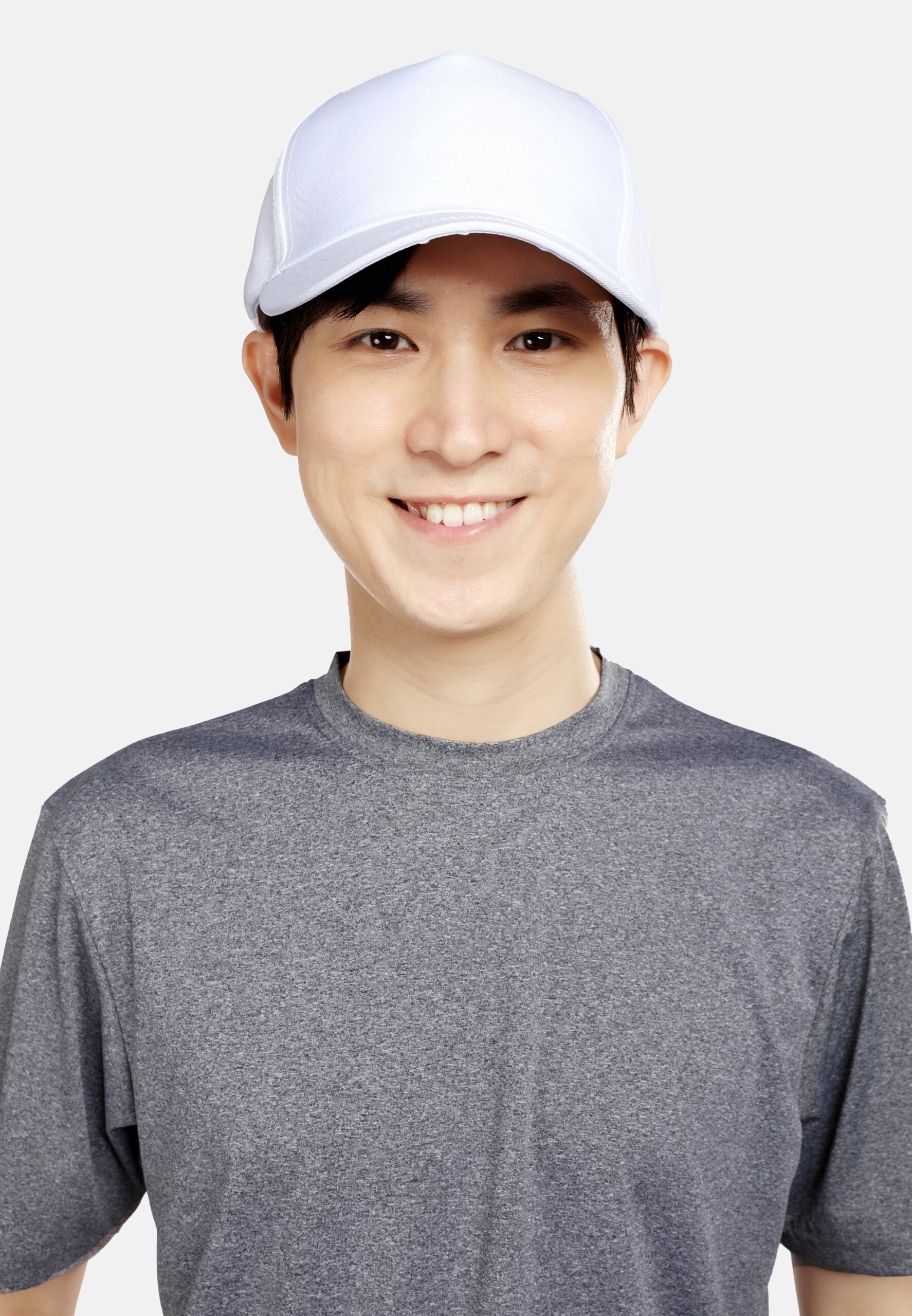 5 Panel Baseball Cap Adult Unisex-White (P-C02-01) - Image 5