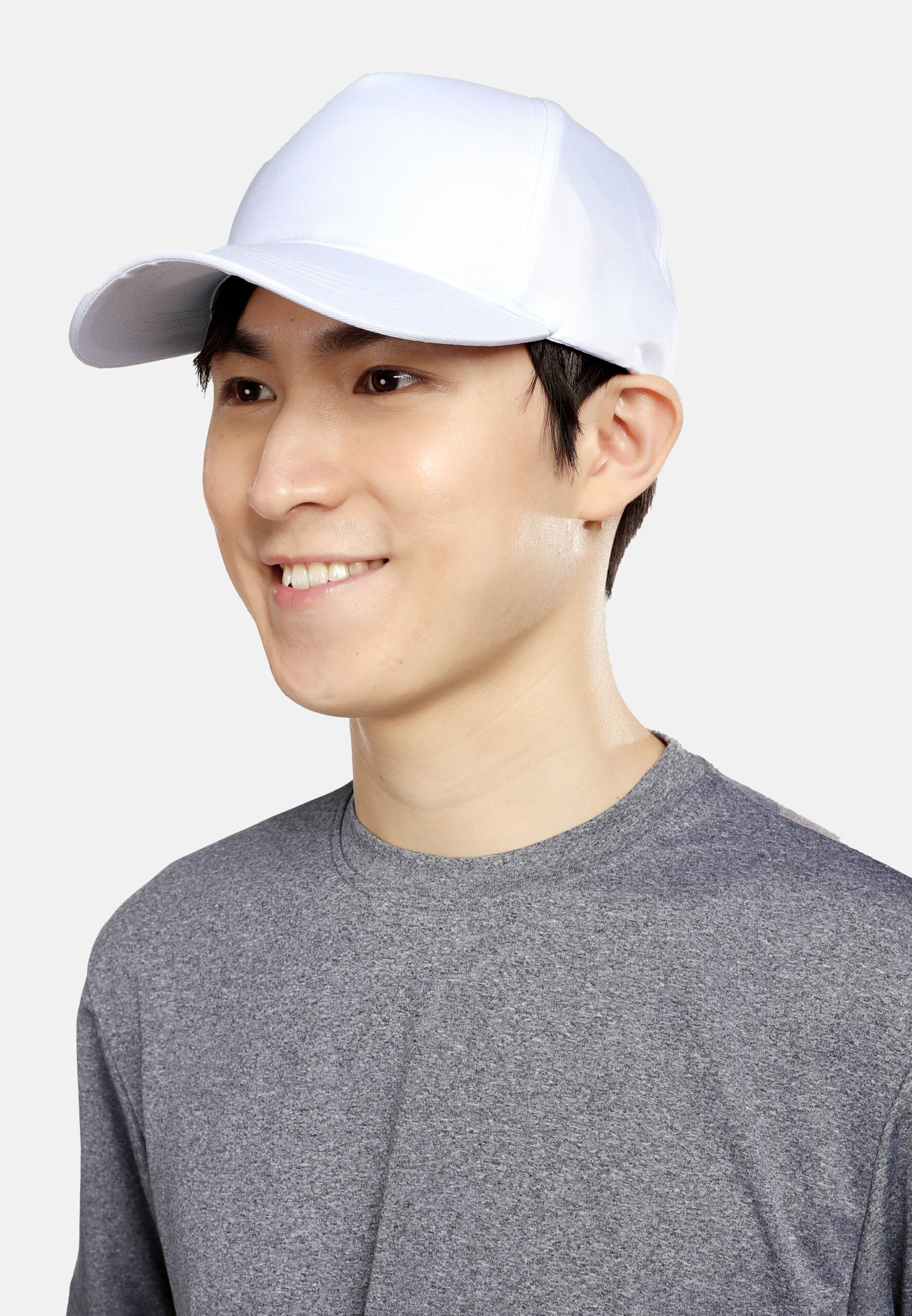 5 Panel Baseball Cap Adult Unisex-White (P-C02-01) - Image 6