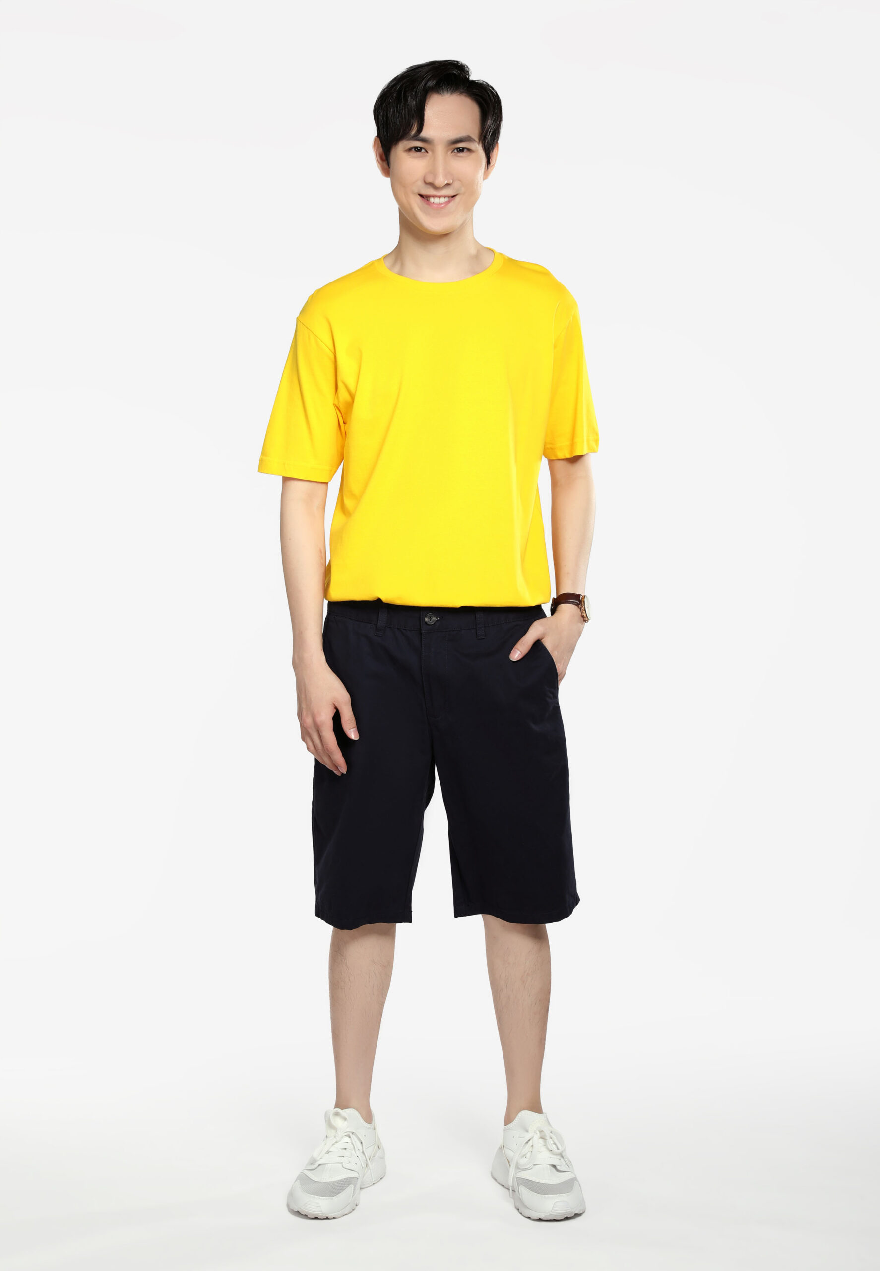 100% Cotton Round Neck (160 grams)- Yellow (P-901-03) - Image 7