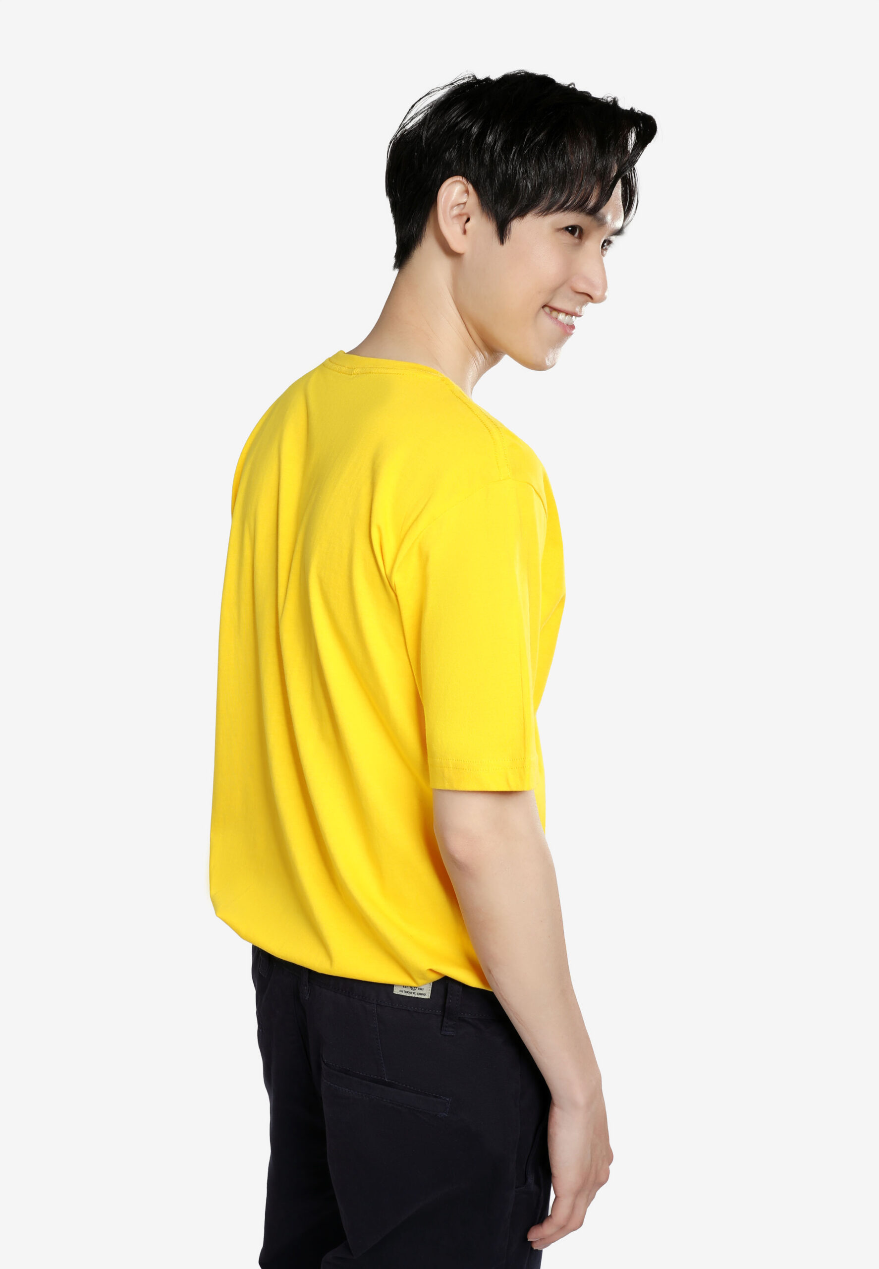 100% Cotton Round Neck (160 grams)- Yellow (P-901-03) - Image 8
