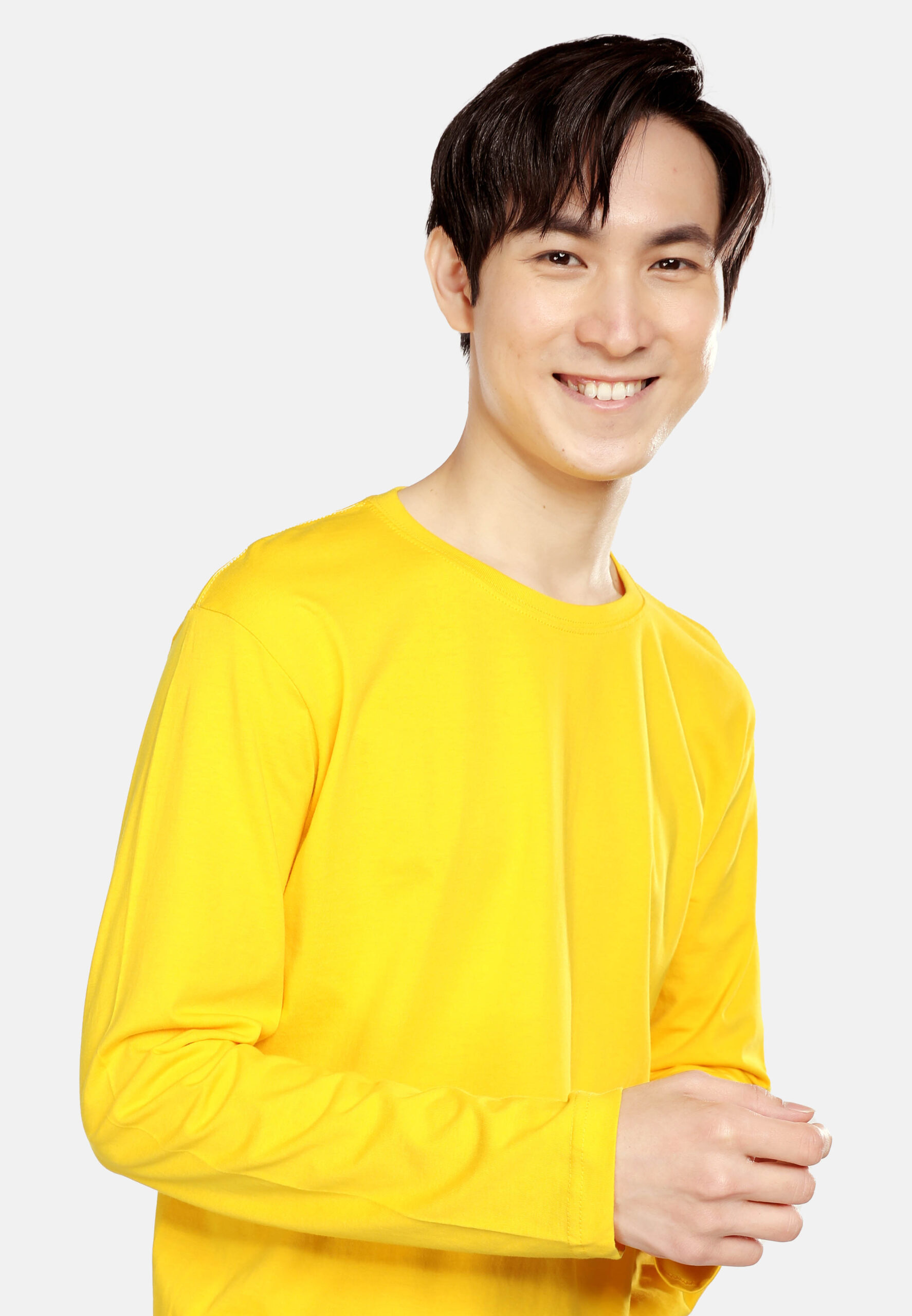 100% Cotton Long Sleeve Round Neck- Yellow (P-601-03) - Image 4