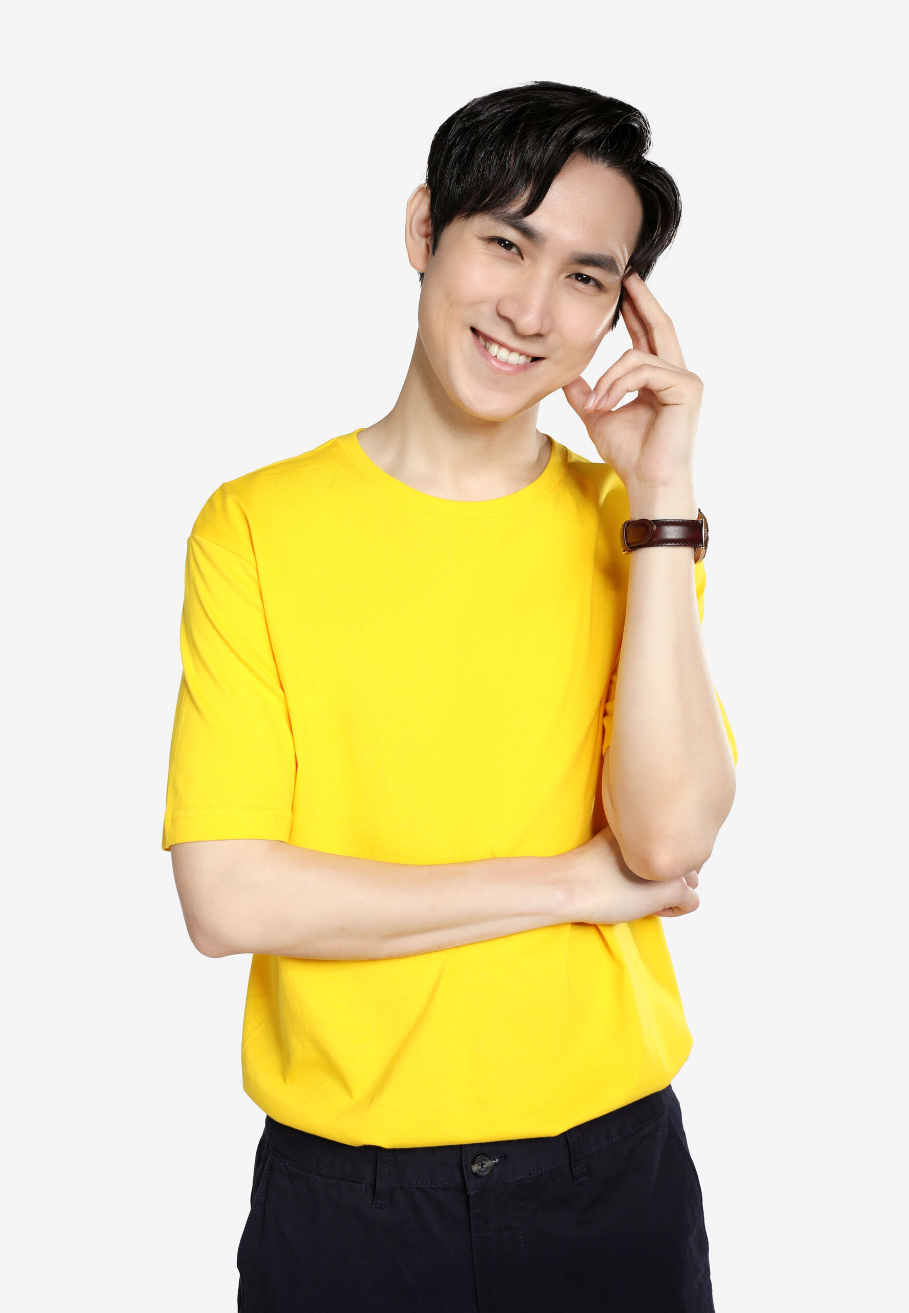 100% Cotton Round Neck (160 grams)- Yellow (P-901-03) - Image 9