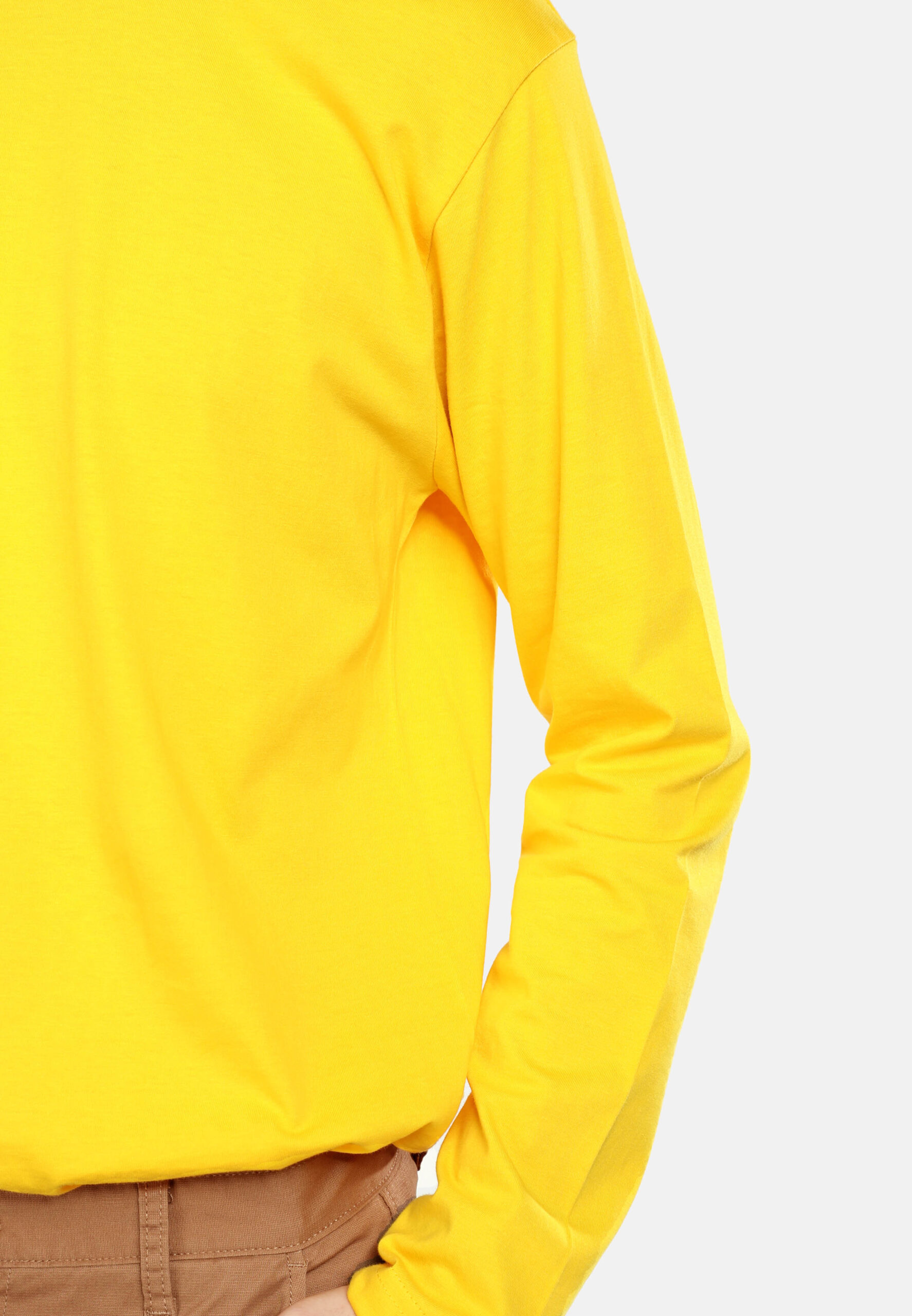 100% Cotton Long Sleeve Round Neck- Yellow (P-601-03) - Image 5