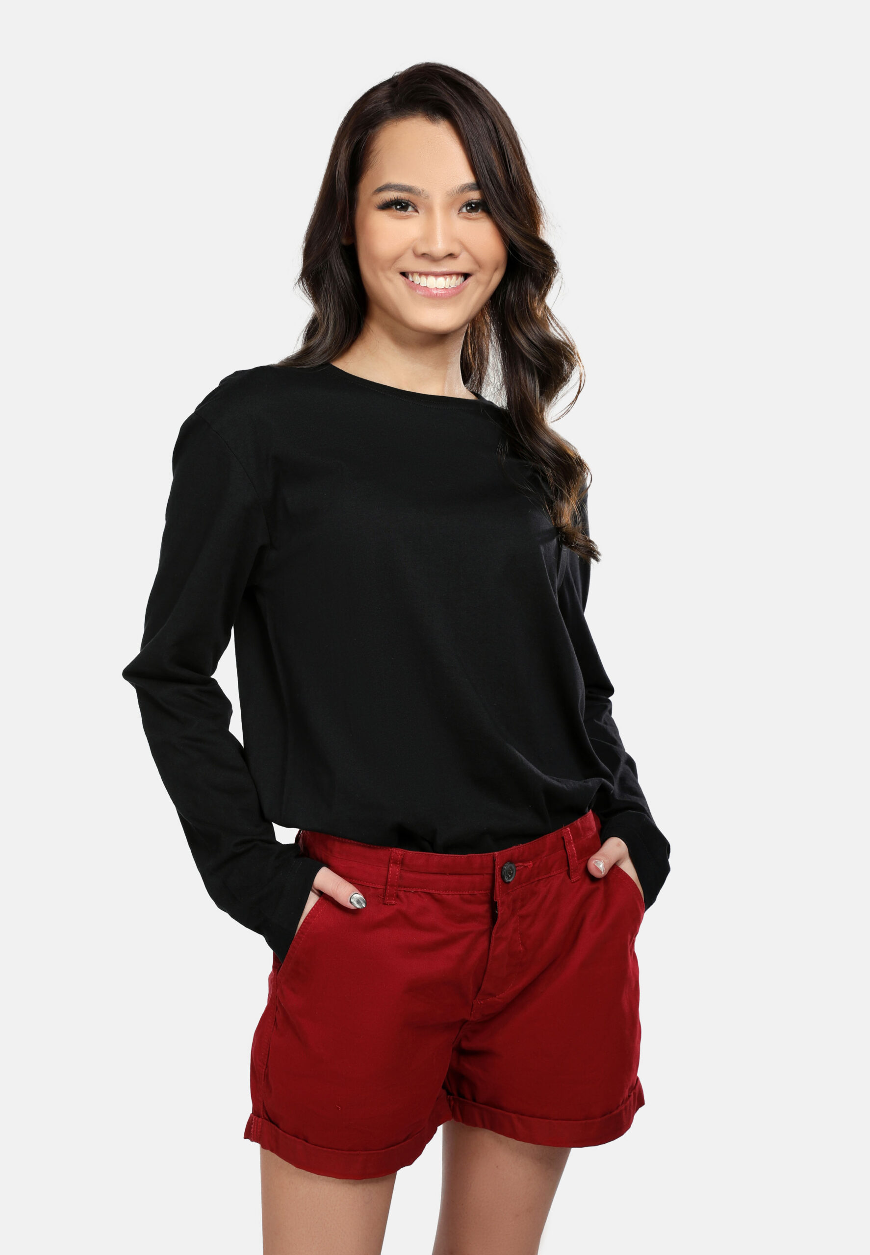 100% Cotton Long Sleeve Round Neck- Black (P-601-09) - Image 6