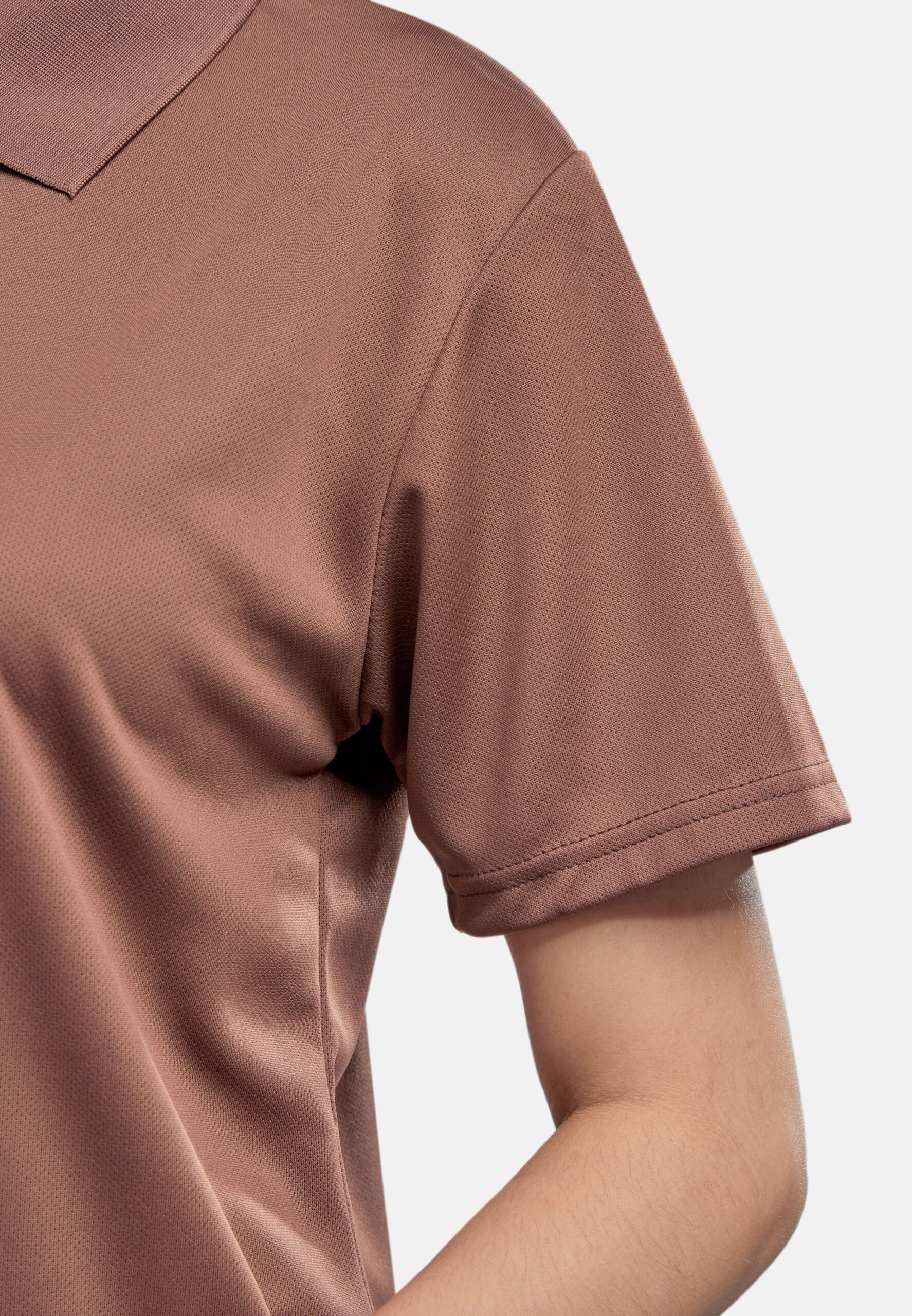 AIRtec Quick Dry Polo- Microfiber Mini Mesh-Dark Brown (P-703-34) - Image 6