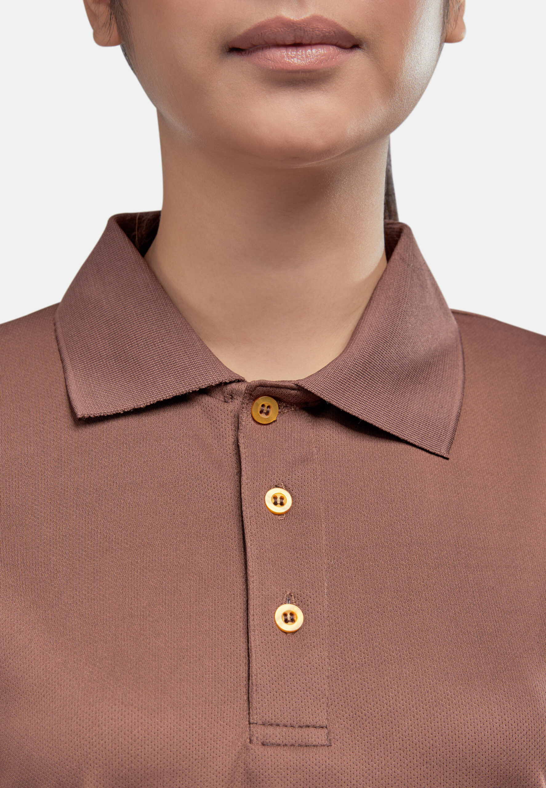 AIRtec Quick Dry Polo- Microfiber Mini Mesh-Dark Brown (P-703-34) - Image 5