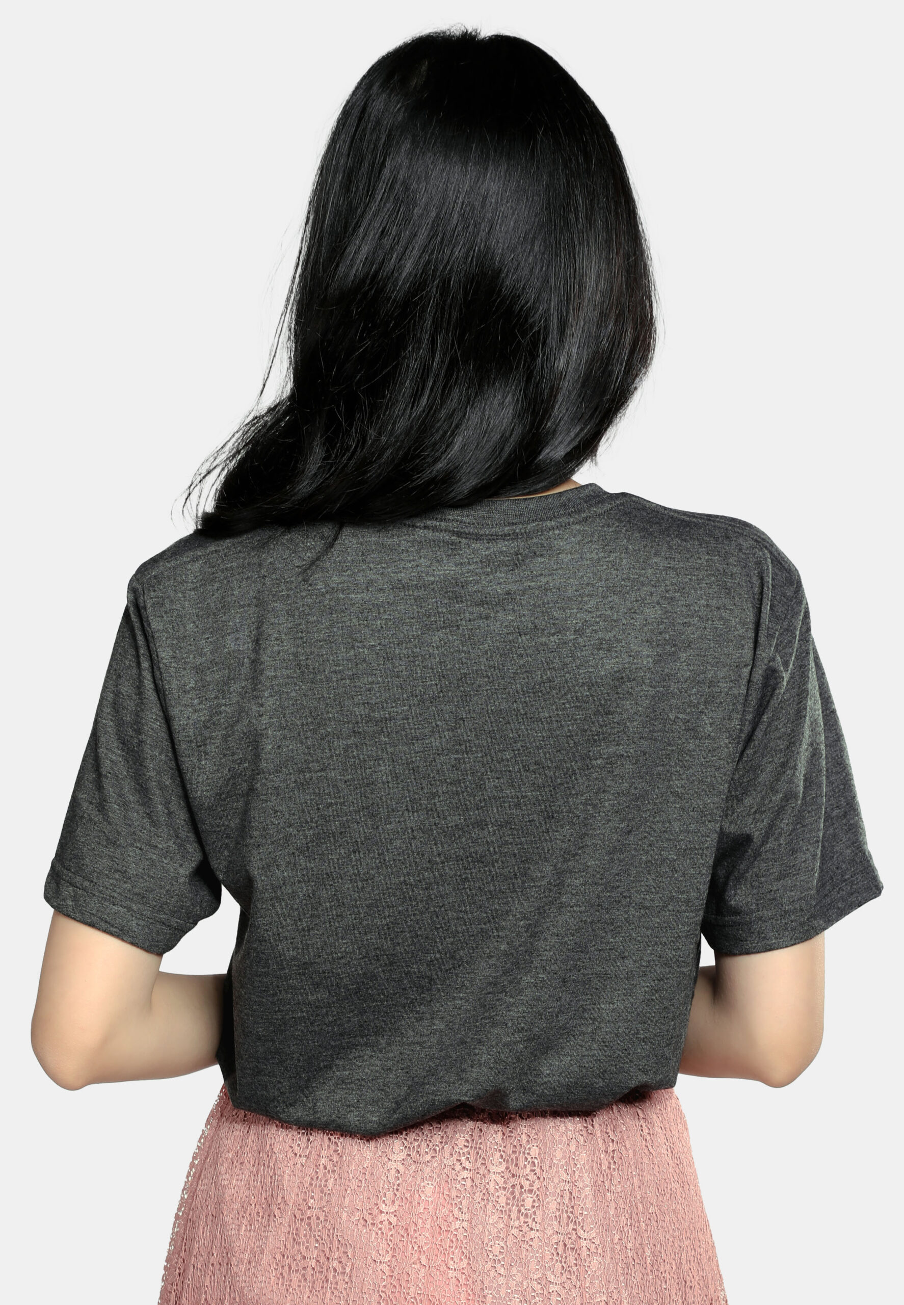 Cotton Round Neck (160 grams)- Dark Melange (P-901-42) - Image 3