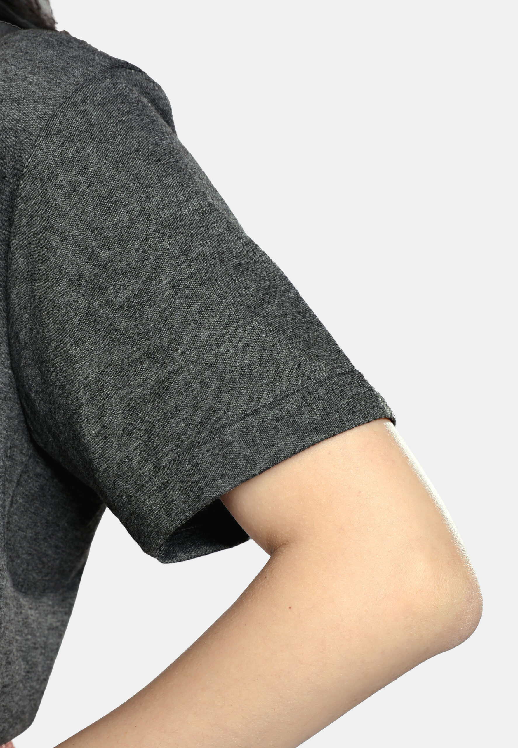 Cotton Round Neck (160 grams)- Dark Melange (P-901-42) - Image 5
