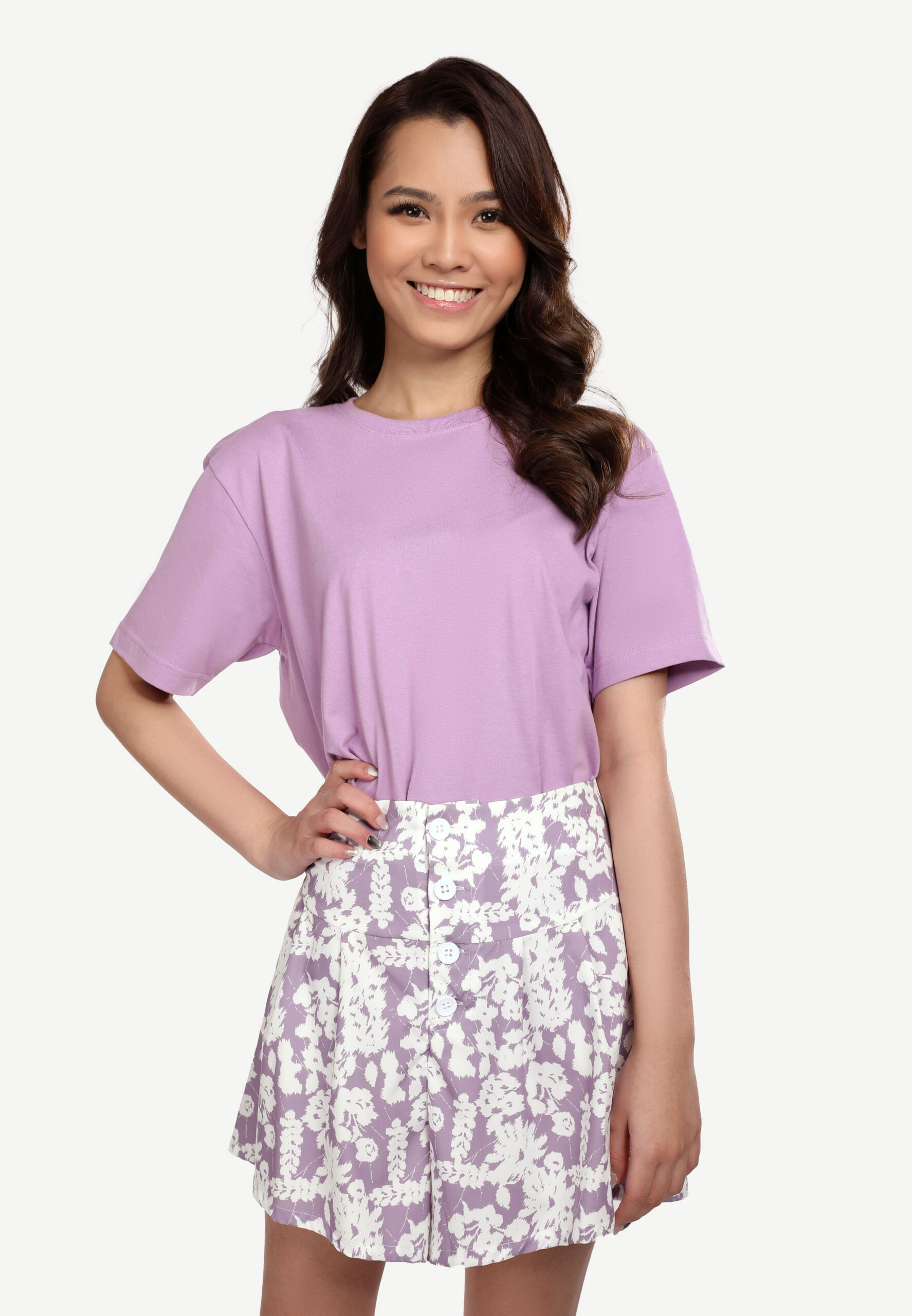 100% Cotton Round Neck (160 grams)- Lavender (P-901-46) - Image 6