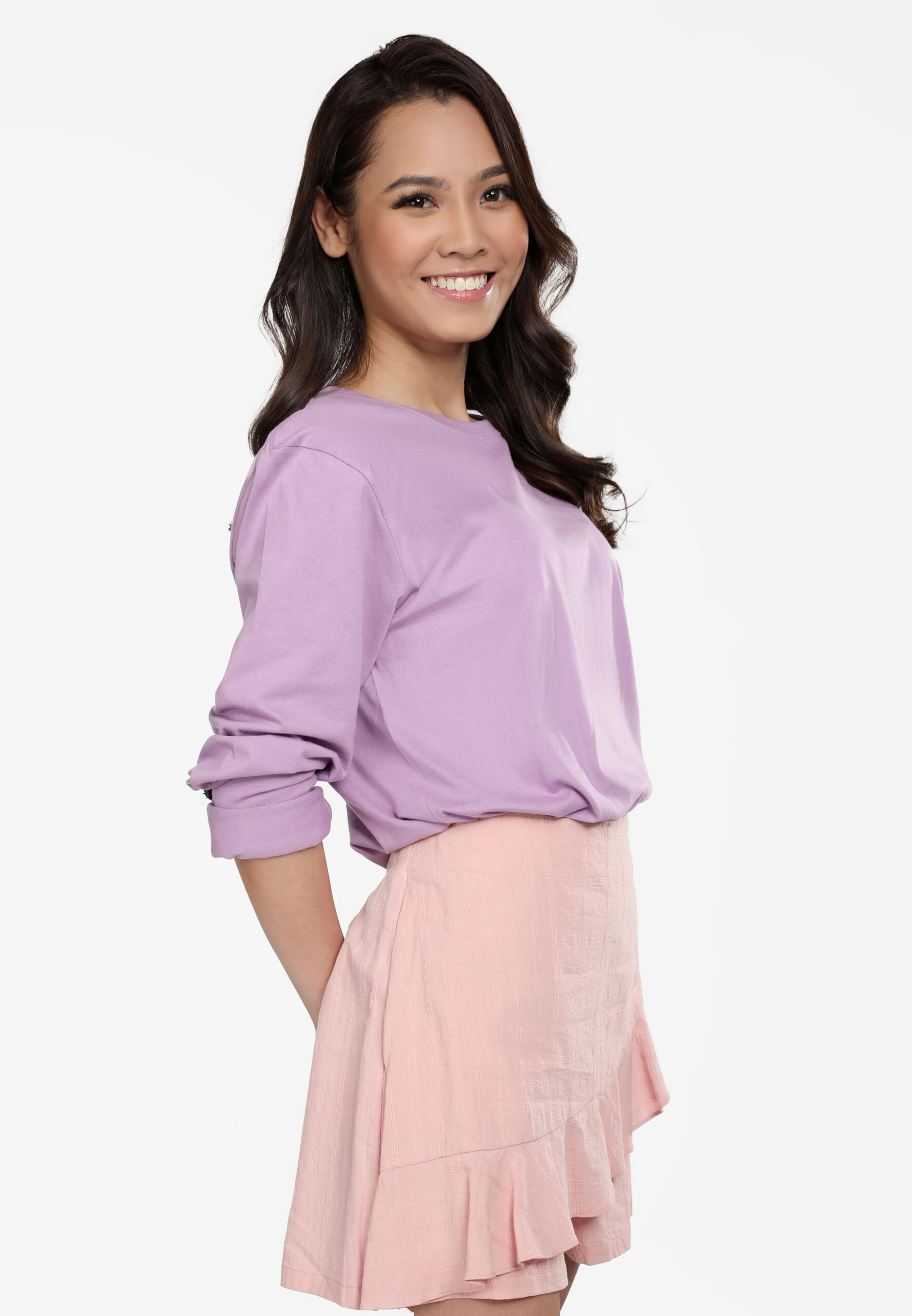 100% Cotton Long Sleeve Round Neck- Lavender (P-601-46) - Image 4