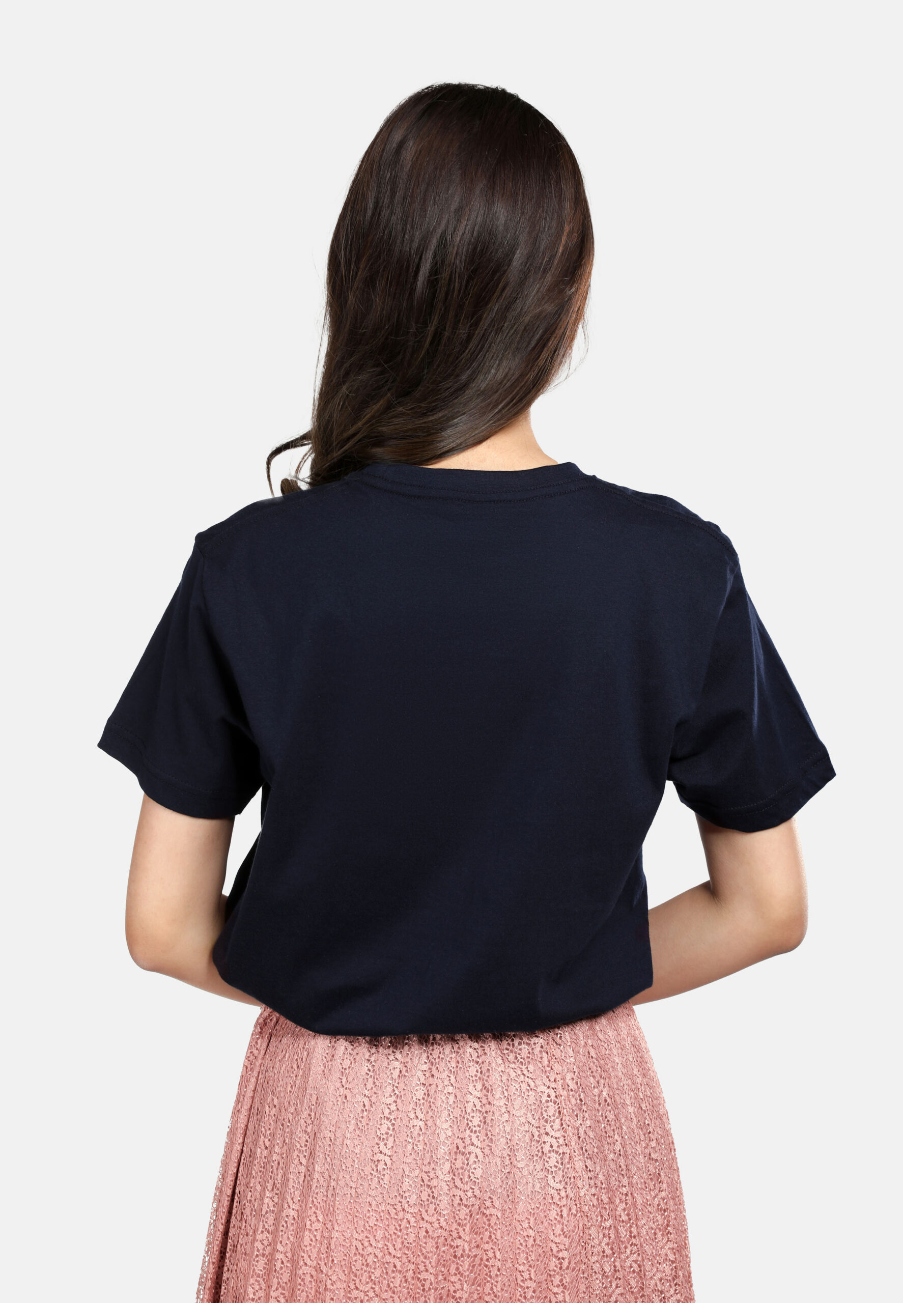 100% Cotton Round Neck (160 grams)- Navy (P-901-08) - Image 4