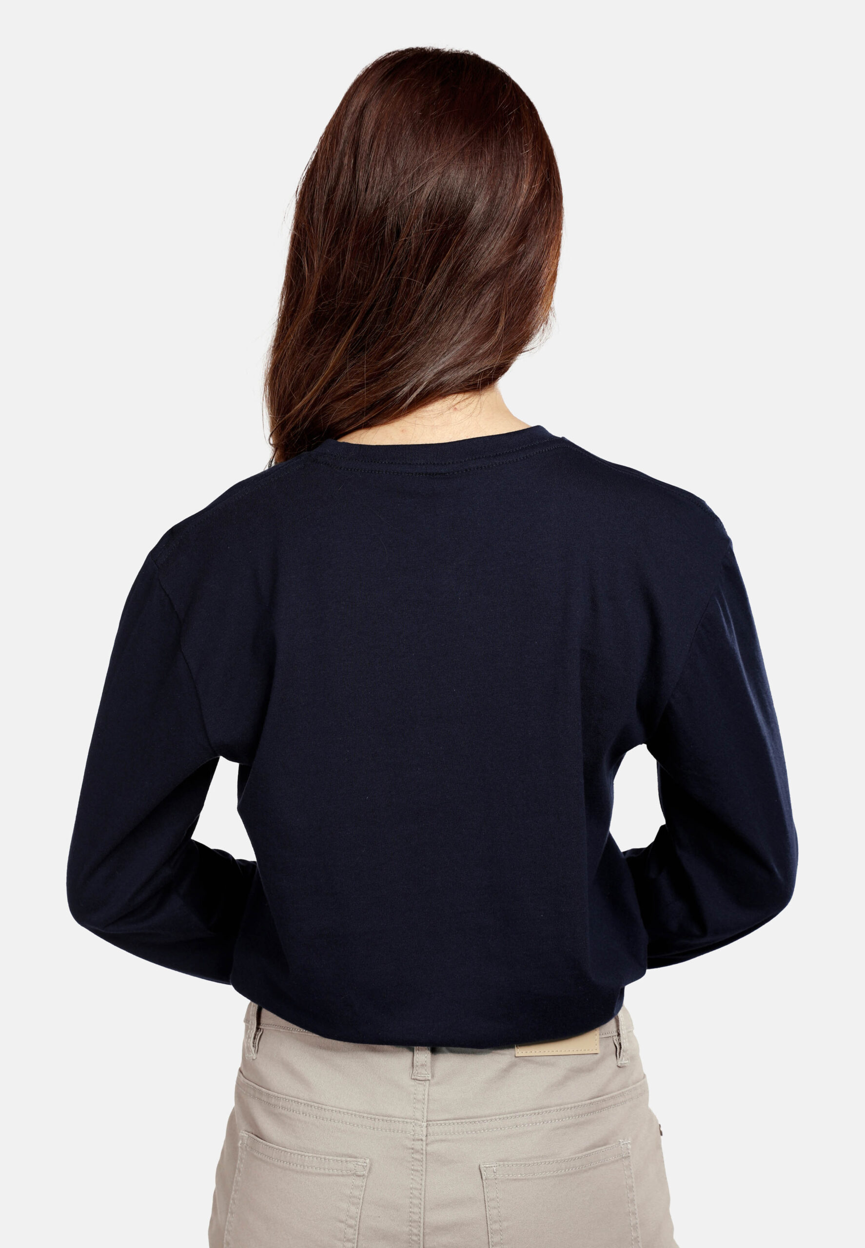 100% Cotton Long Sleeve Round Neck- Navy (P-601-08) - Image 8