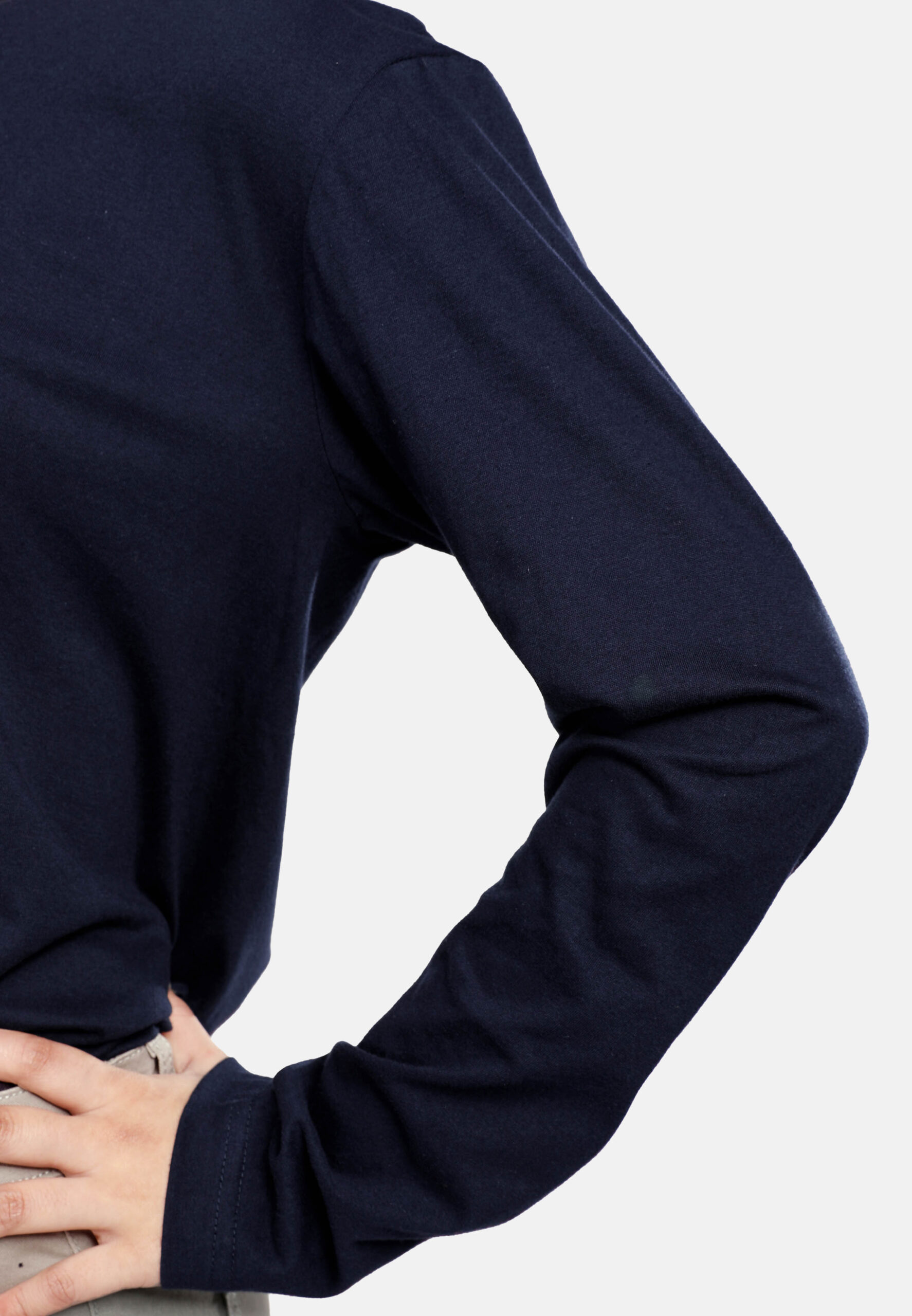 100% Cotton Long Sleeve Round Neck- Navy (P-601-08) - Image 10