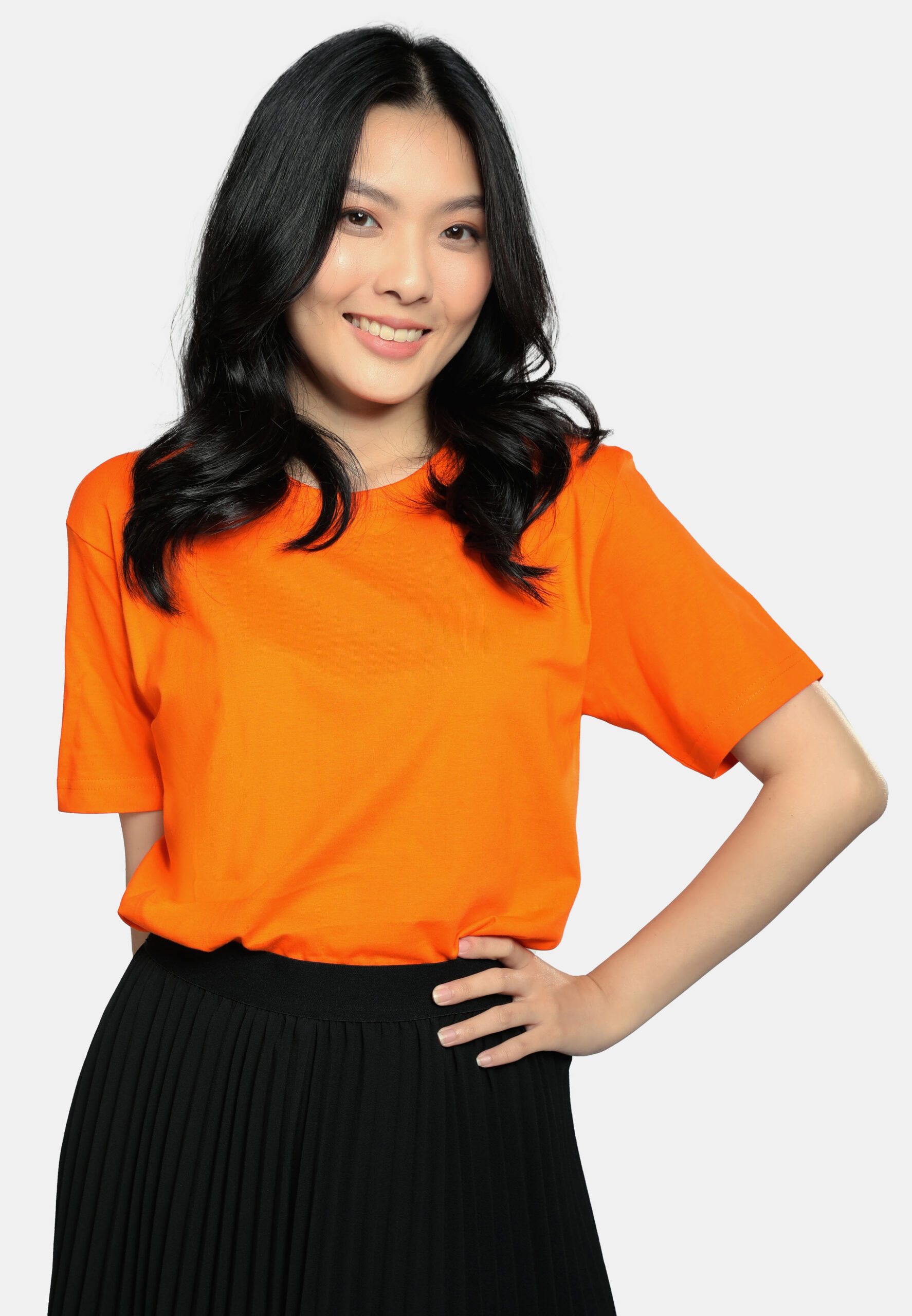 100% Cotton Round Neck (160 grams)- Orange (P-901-04) - Image 6