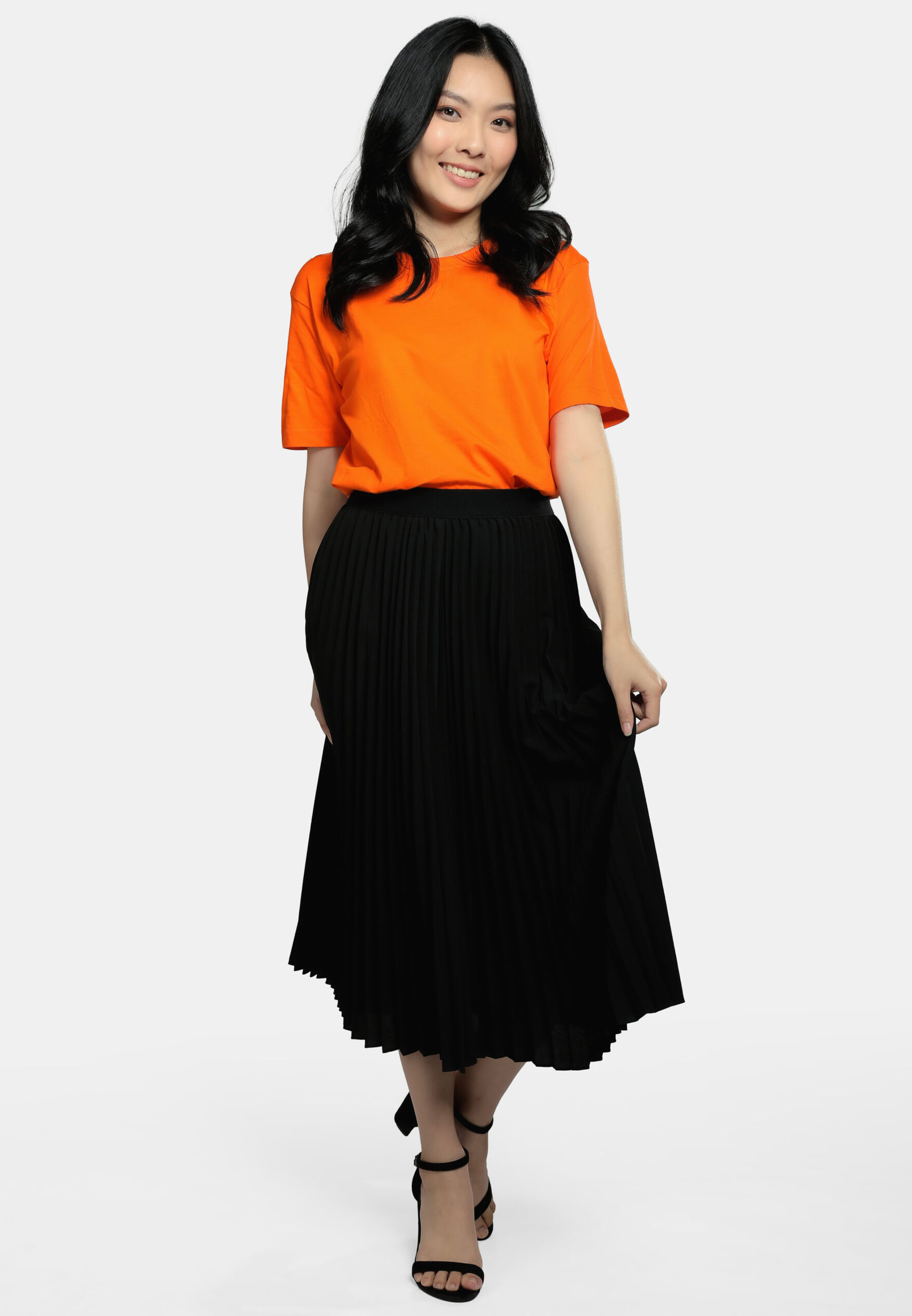 100% Cotton Round Neck (160 grams)- Orange (P-901-04) - Image 7