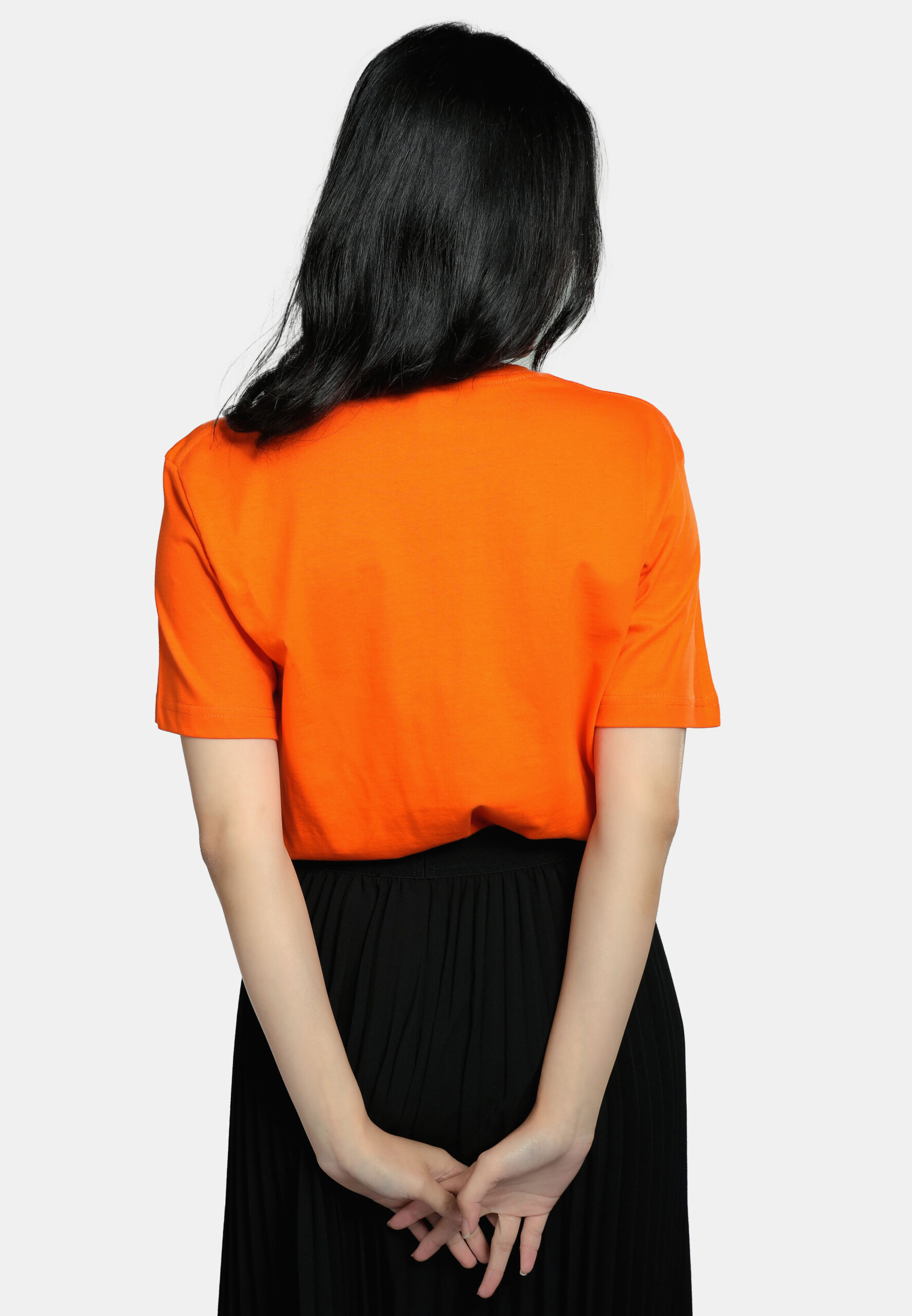 100% Cotton Round Neck (160 grams)- Orange (P-901-04) - Image 8