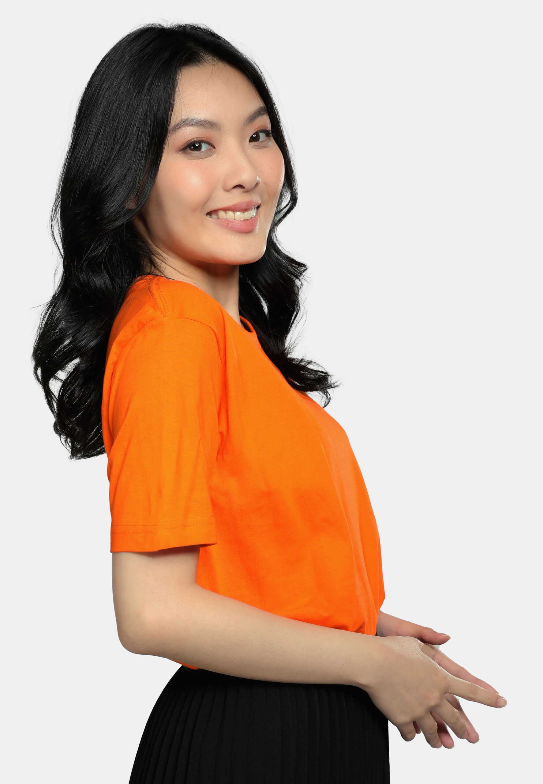 100% Cotton Round Neck (160 grams)- Orange (P-901-04) - Image 9