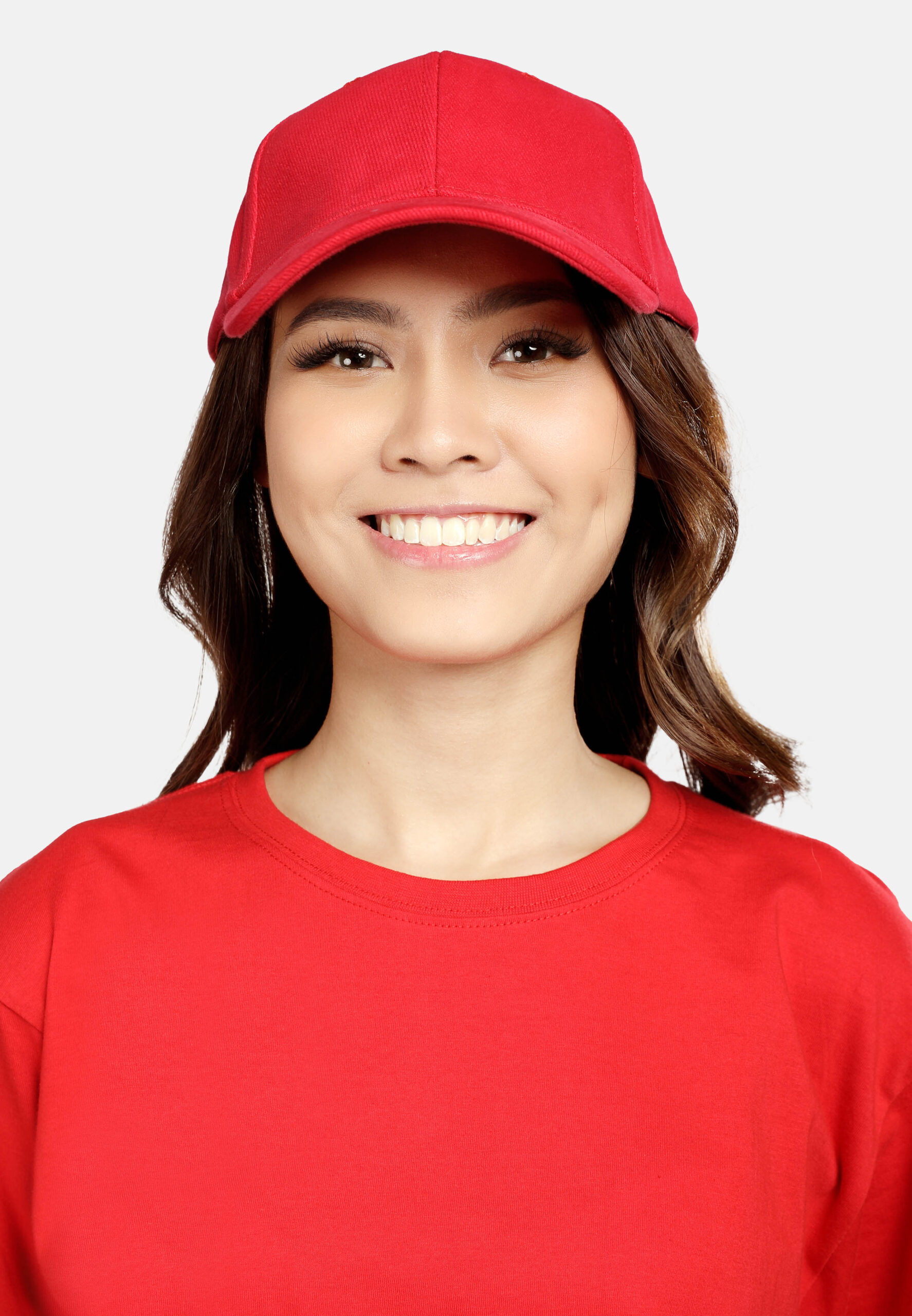 6 Panel Baseball Cap Adult Unisex-Red (P-C01-06) - Image 5