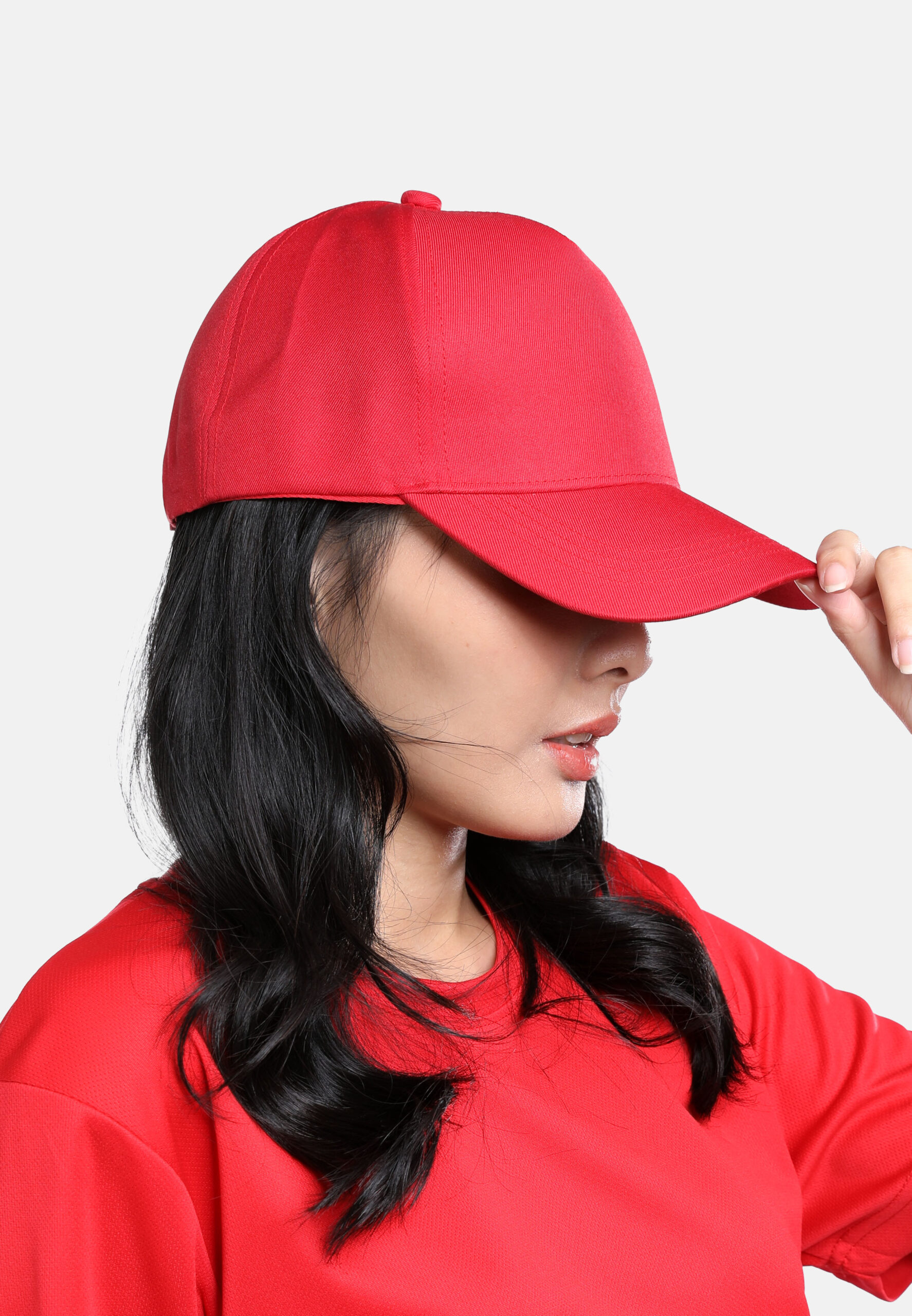 5 Panel Baseball Cap Adult Unisex-Red (P-C02-06) - Image 5