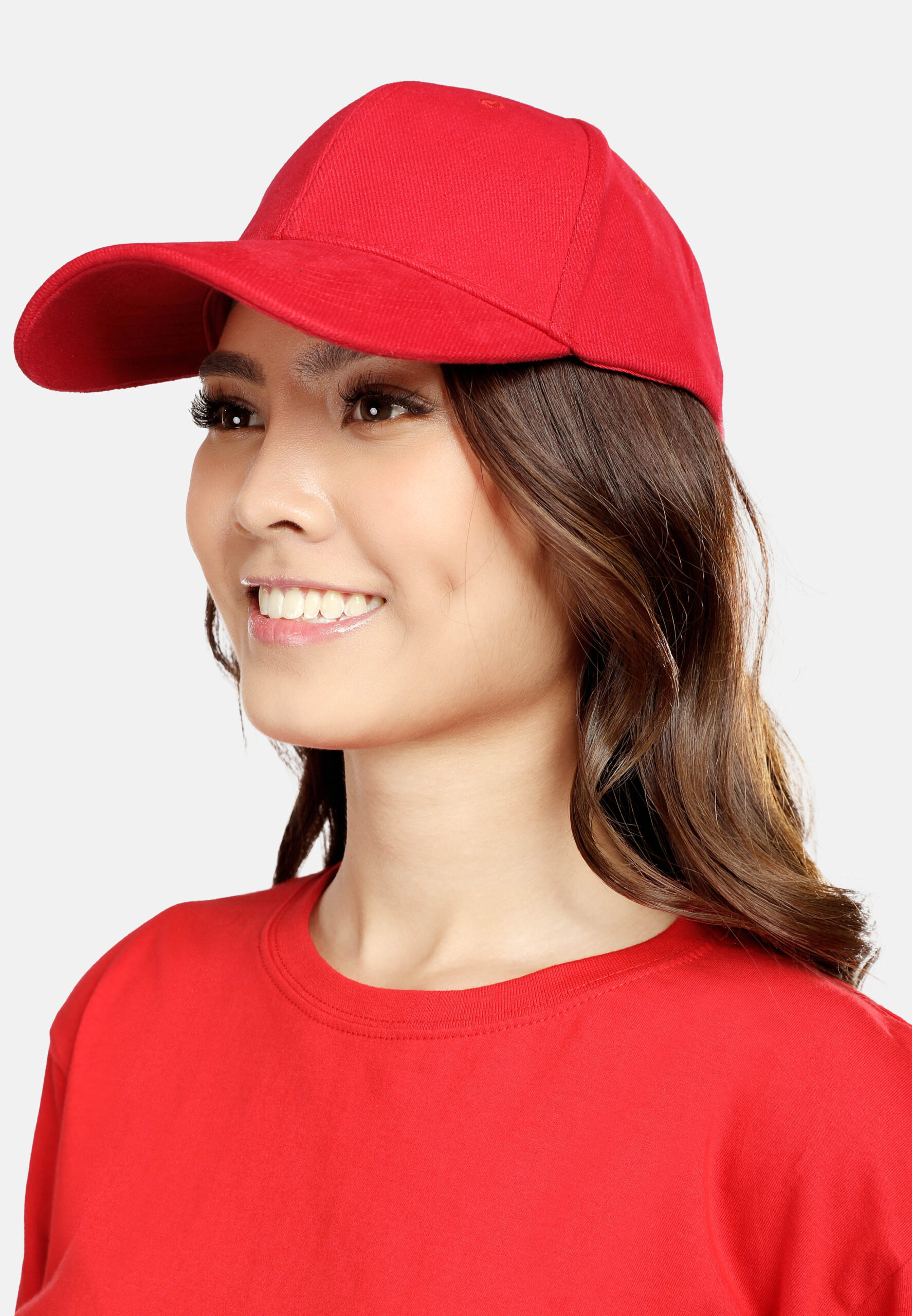6 Panel Baseball Cap Adult Unisex-Red (P-C01-06) - Image 7