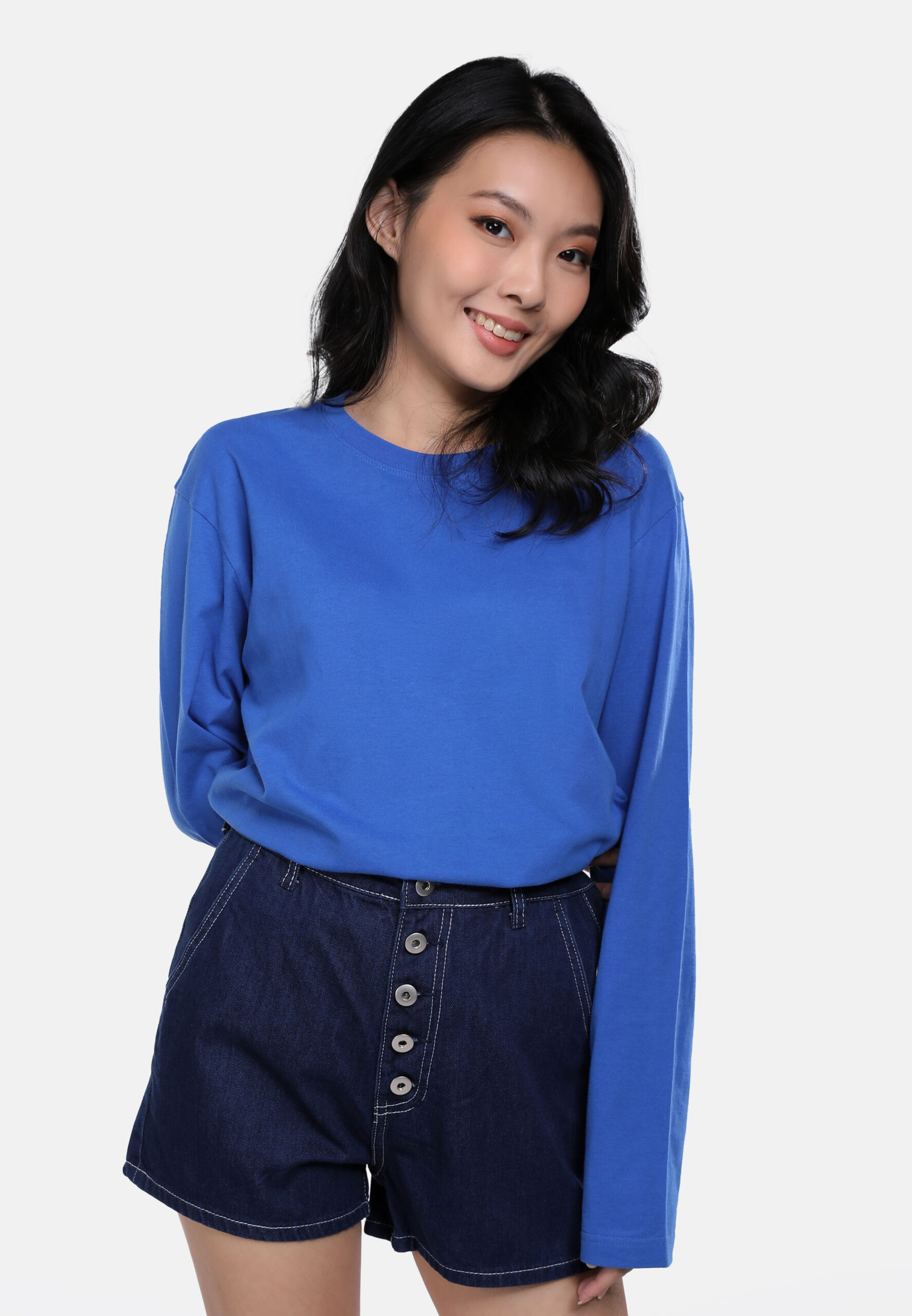 100% Cotton Long Sleeve Round Neck- Royal (P-601-05) - Image 6