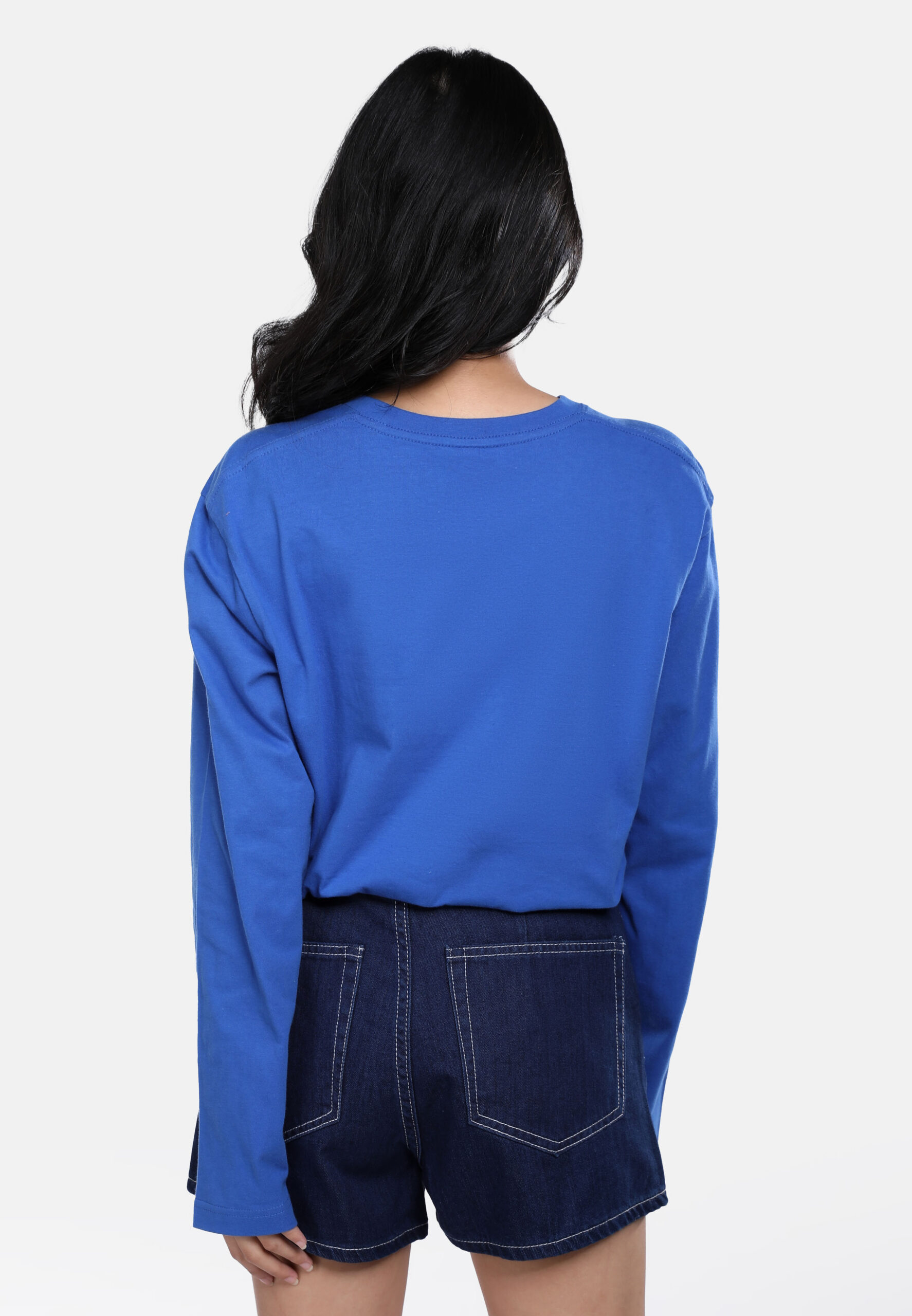 100% Cotton Long Sleeve Round Neck- Royal (P-601-05) - Image 8