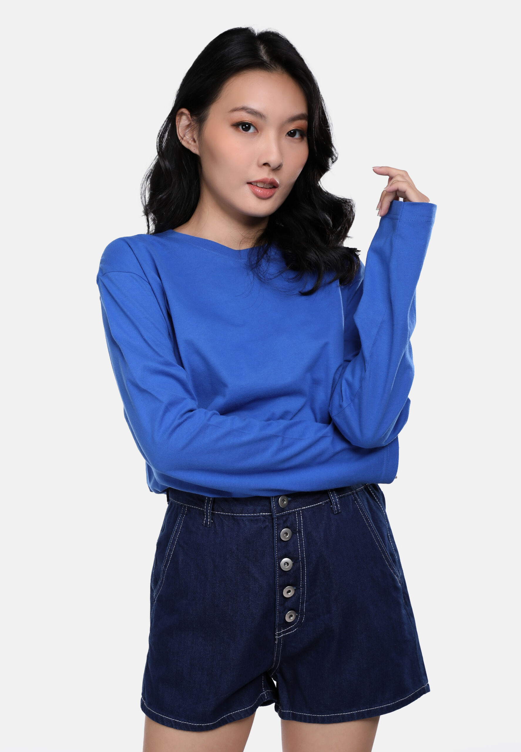 100% Cotton Long Sleeve Round Neck- Royal (P-601-05) - Image 9