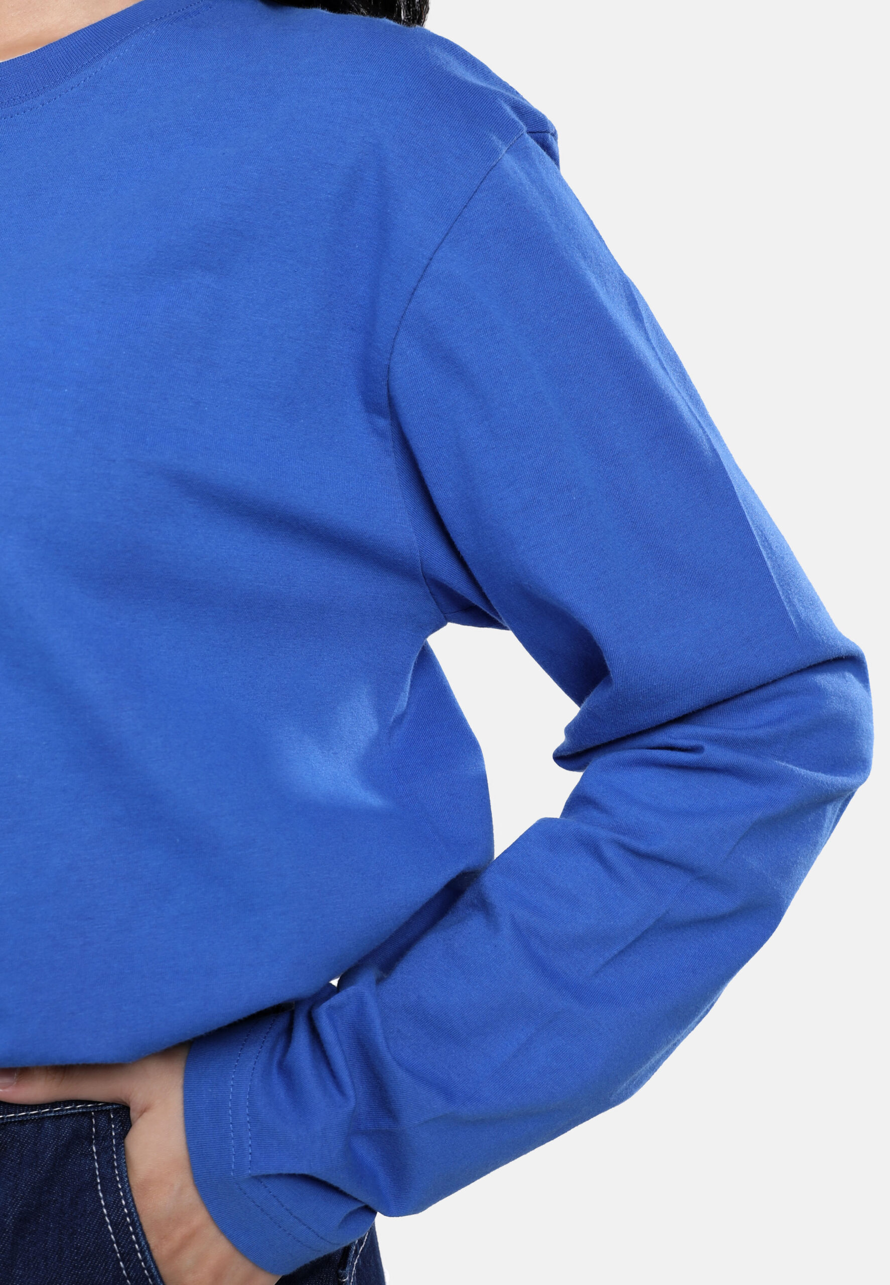100% Cotton Long Sleeve Round Neck- Royal (P-601-05) - Image 10