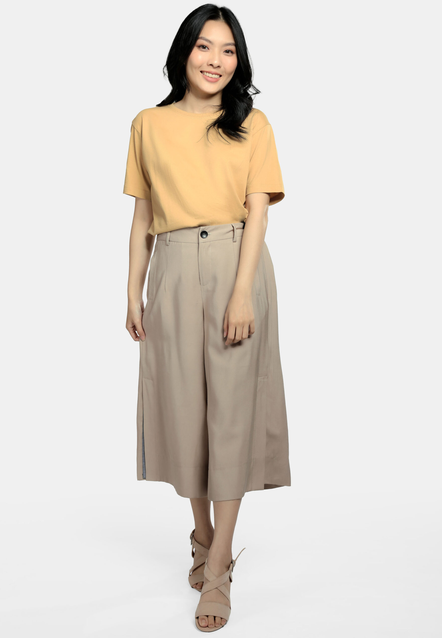100% Cotton Round Neck (160 grams)- Sand (P-901-36) - Image 6