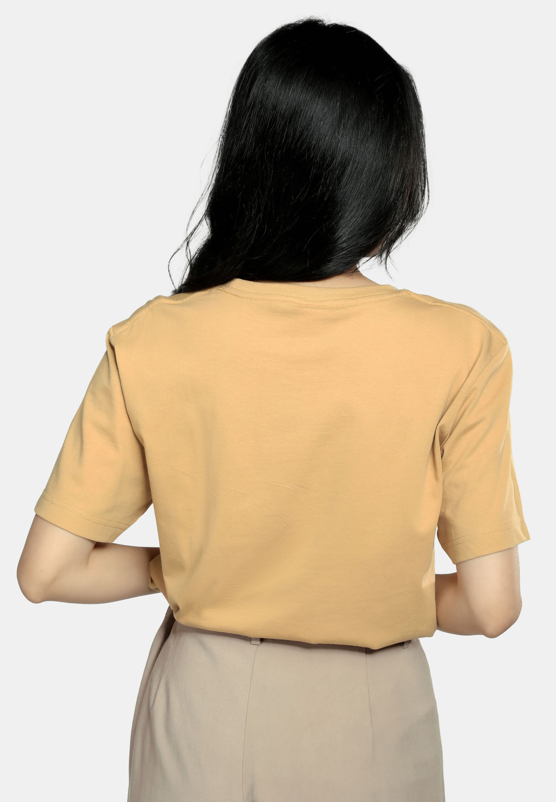 100% Cotton Round Neck (160 grams)- Sand (P-901-36) - Image 7