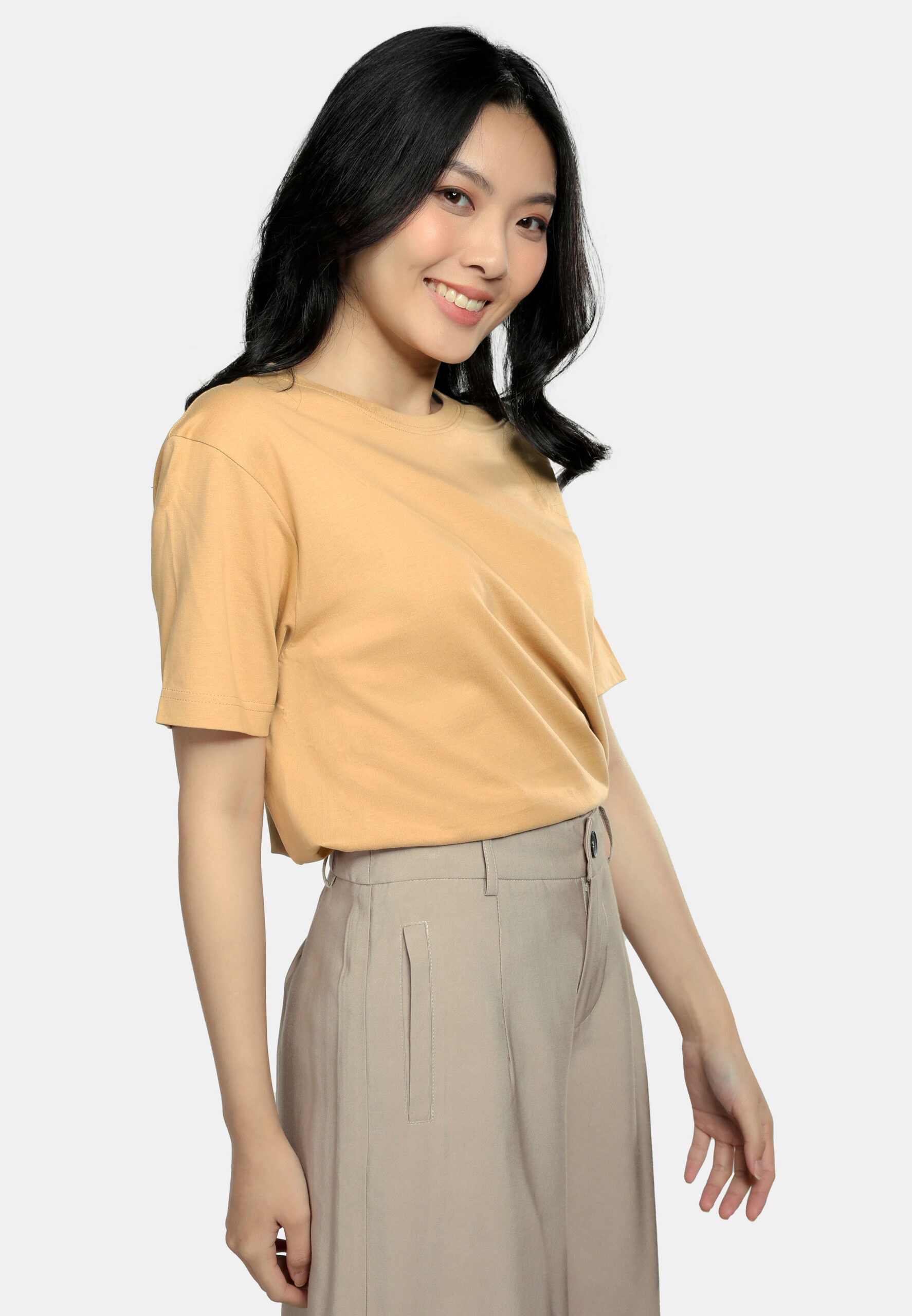 100% Cotton Round Neck (160 grams)- Sand (P-901-36) - Image 8