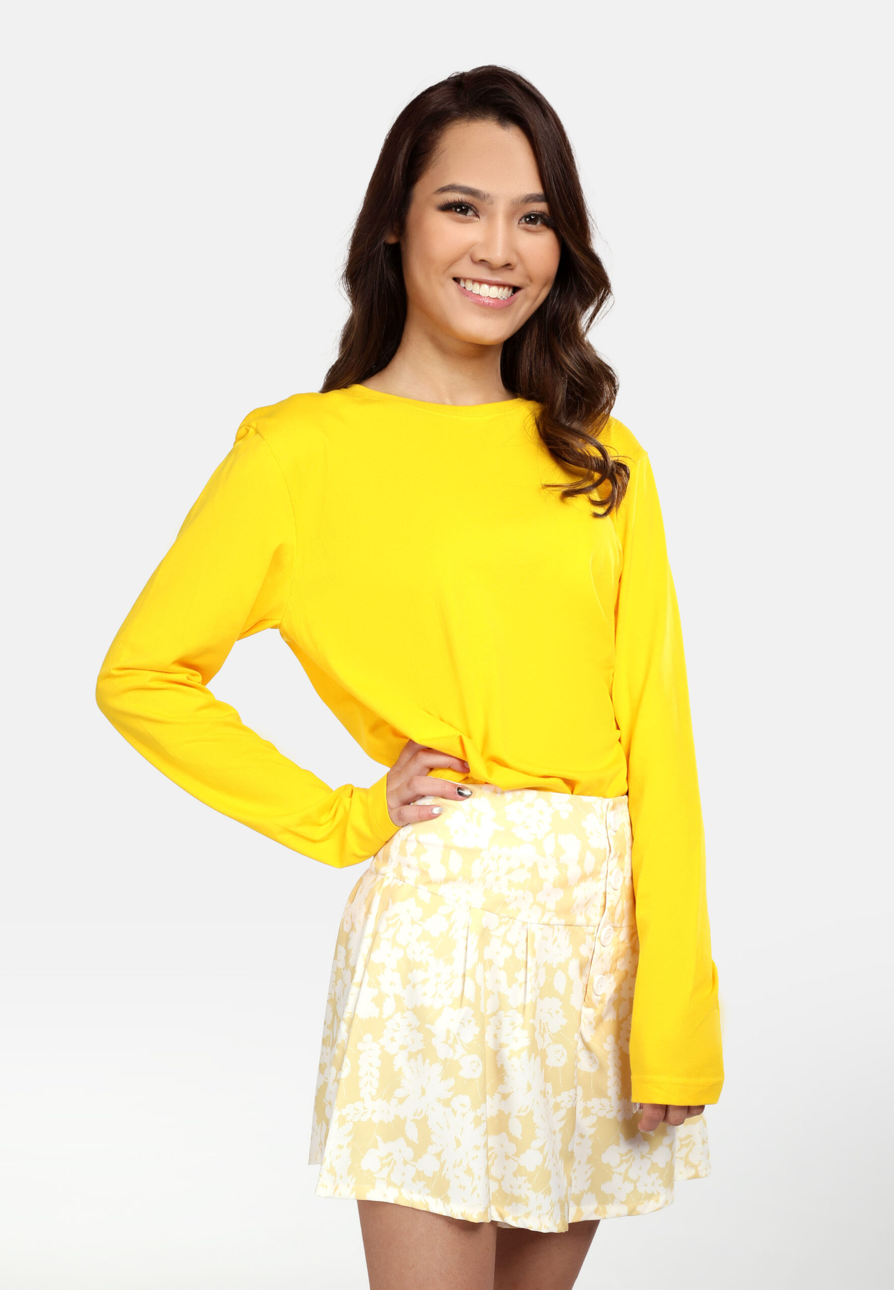 100% Cotton Long Sleeve Round Neck- Yellow (P-601-03) - Image 8