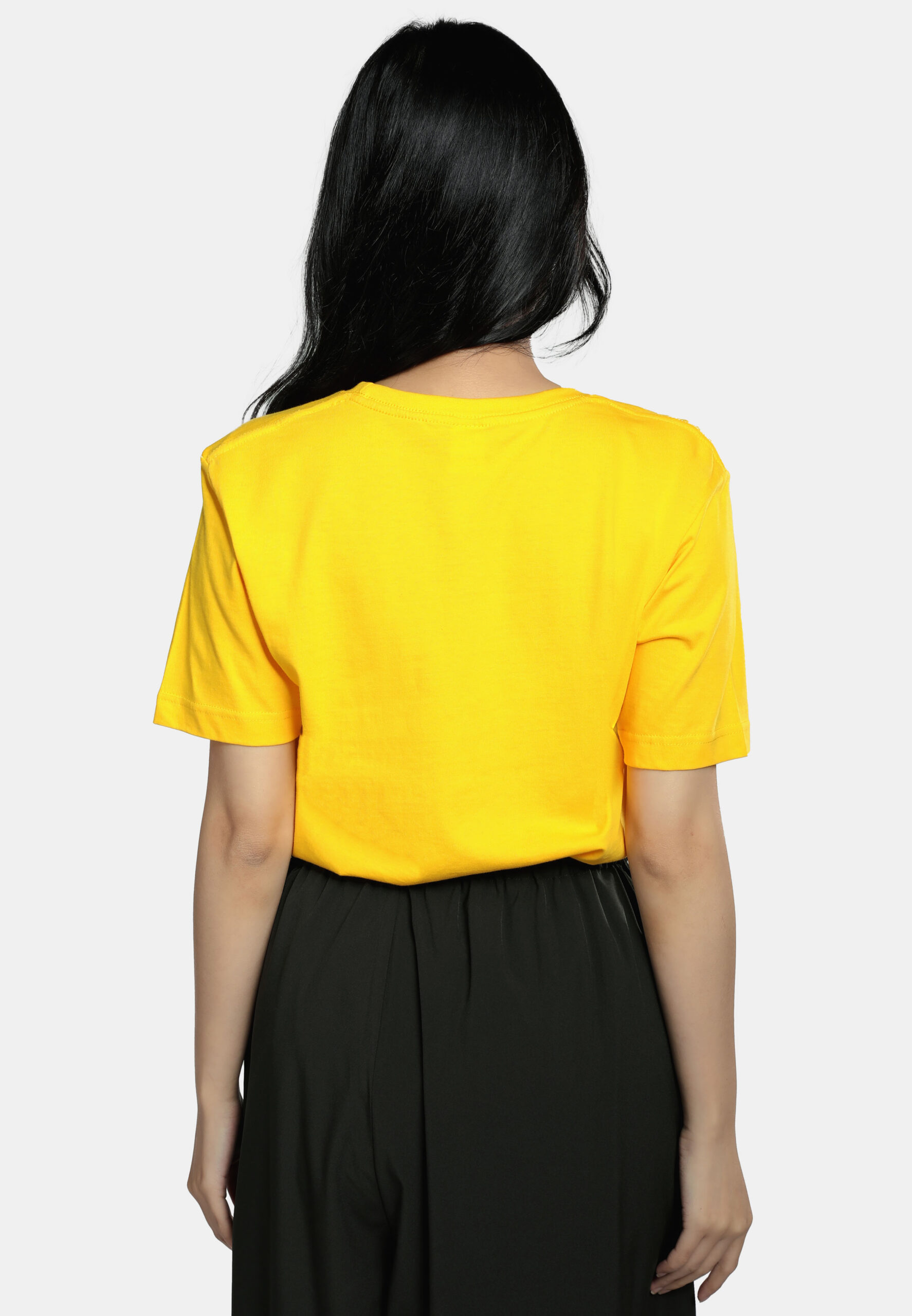 100% Cotton Round Neck (160 grams)- Yellow (P-901-03) - Image 3