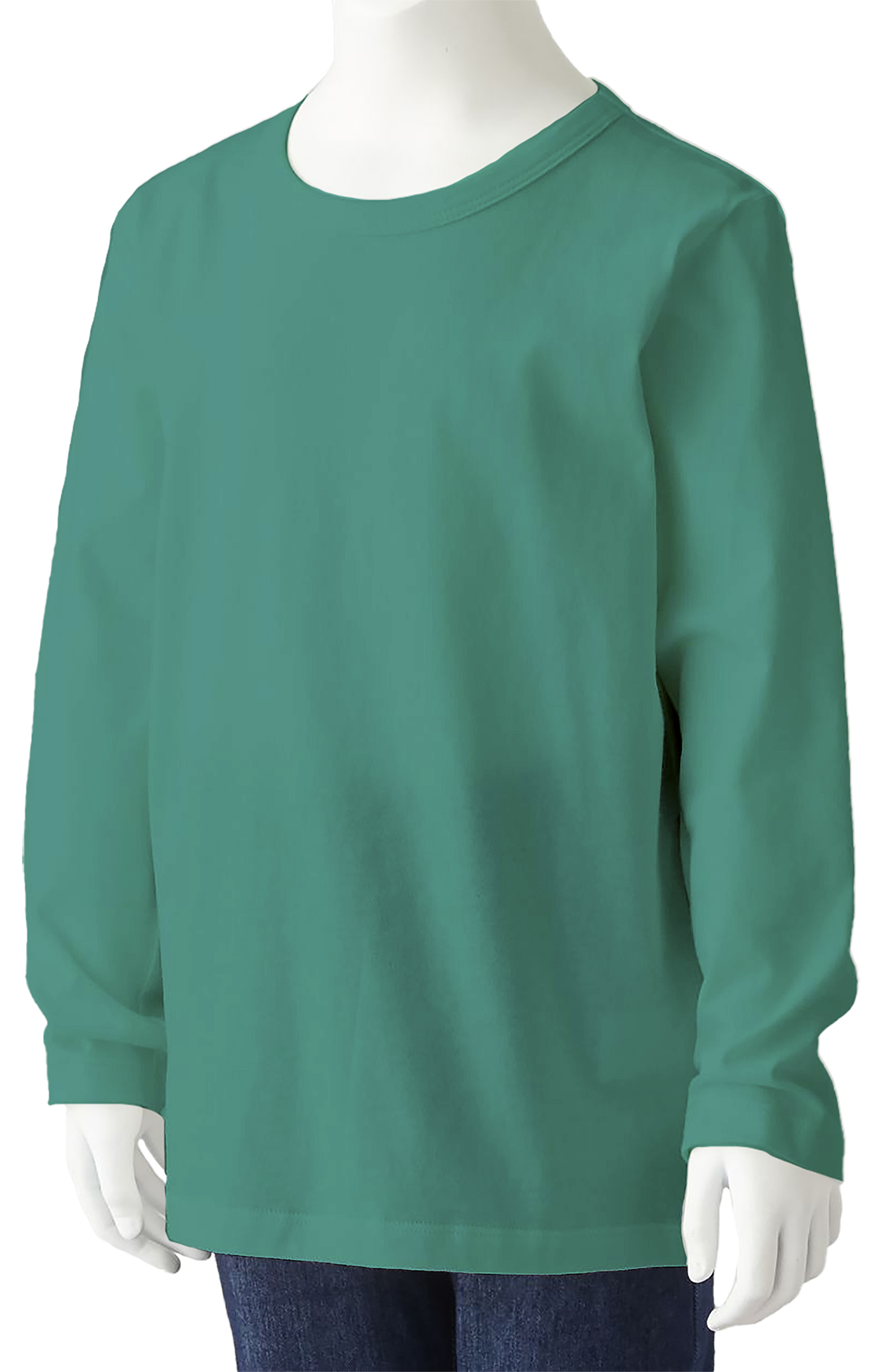 100% Cotton Long Sleeve Round Neck Kids-Beryl Green (PK-601-22) - Panbasic