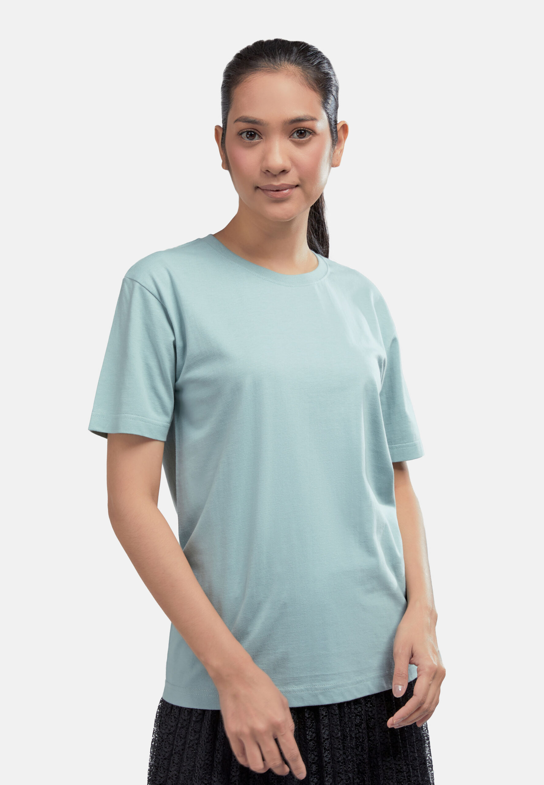 100% Cotton Round Neck (160 grams)- Blue Haze (P-901-11) - Image 5