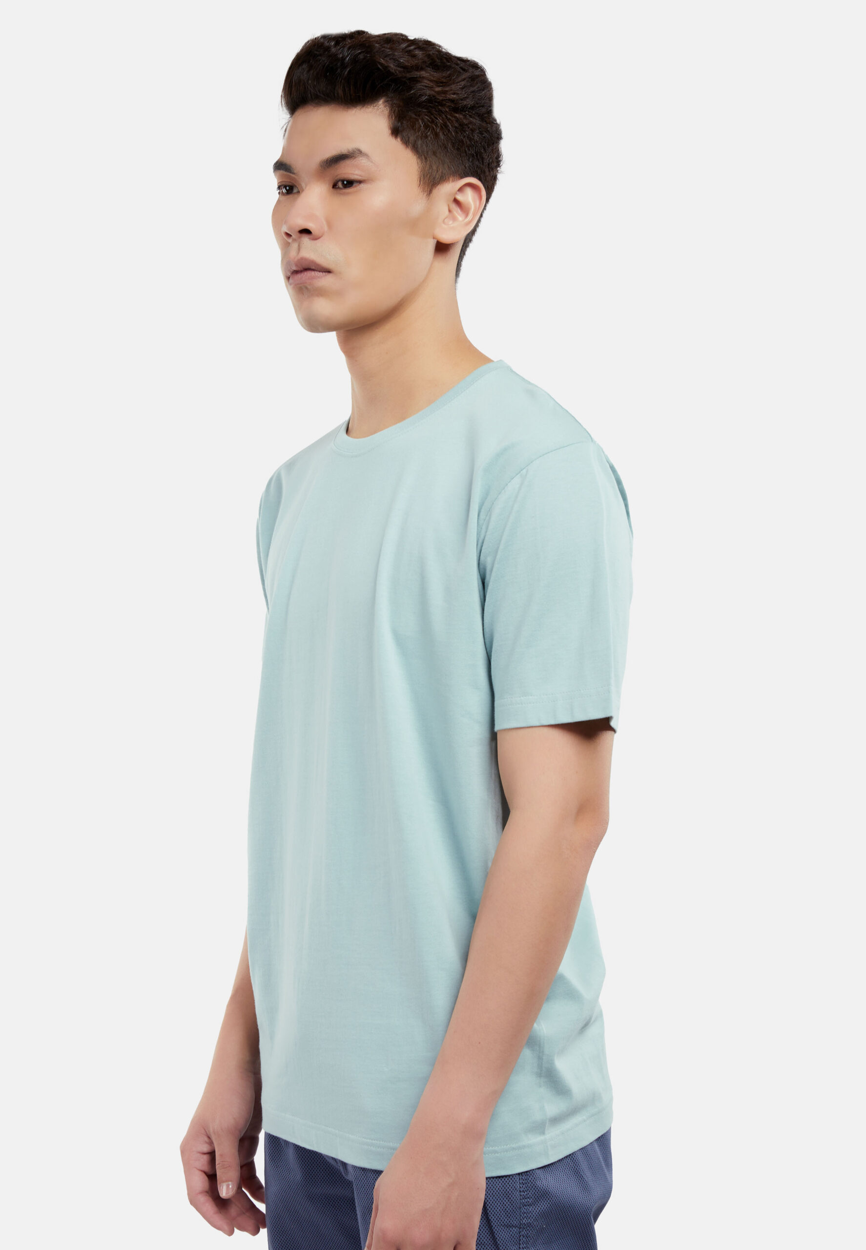 100% Cotton Round Neck (160 grams)- Blue Haze (P-901-11) - Image 4