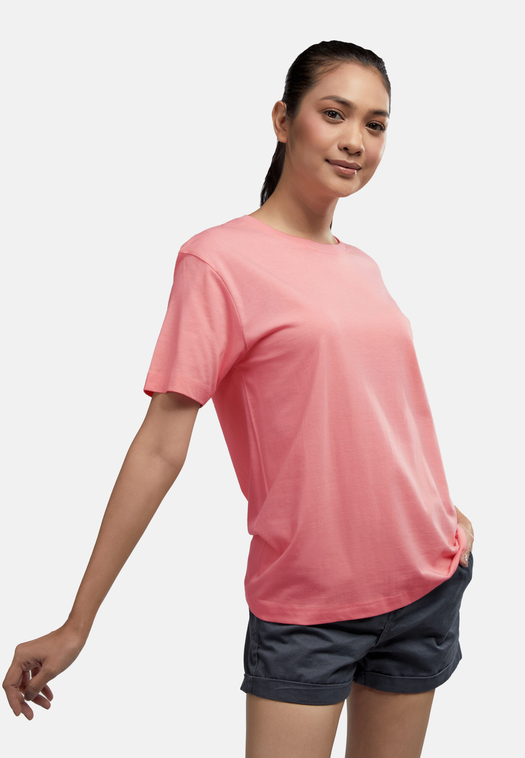 100% Cotton Round Neck (160 grams)- Tea Rose (P-901-39) - Image 4