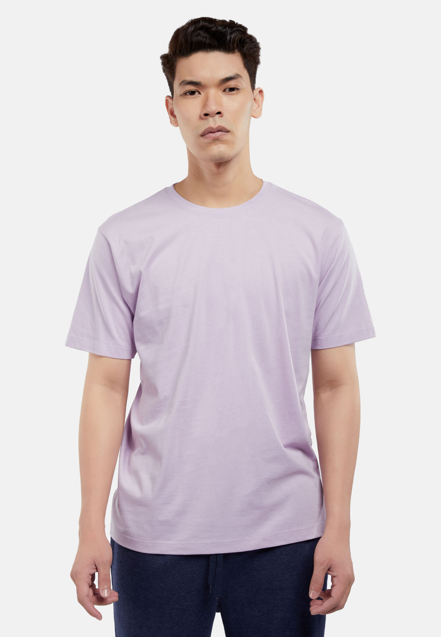 100% Cotton Round Neck (160 grams)- Light Purple (P-901-45) - Image 6