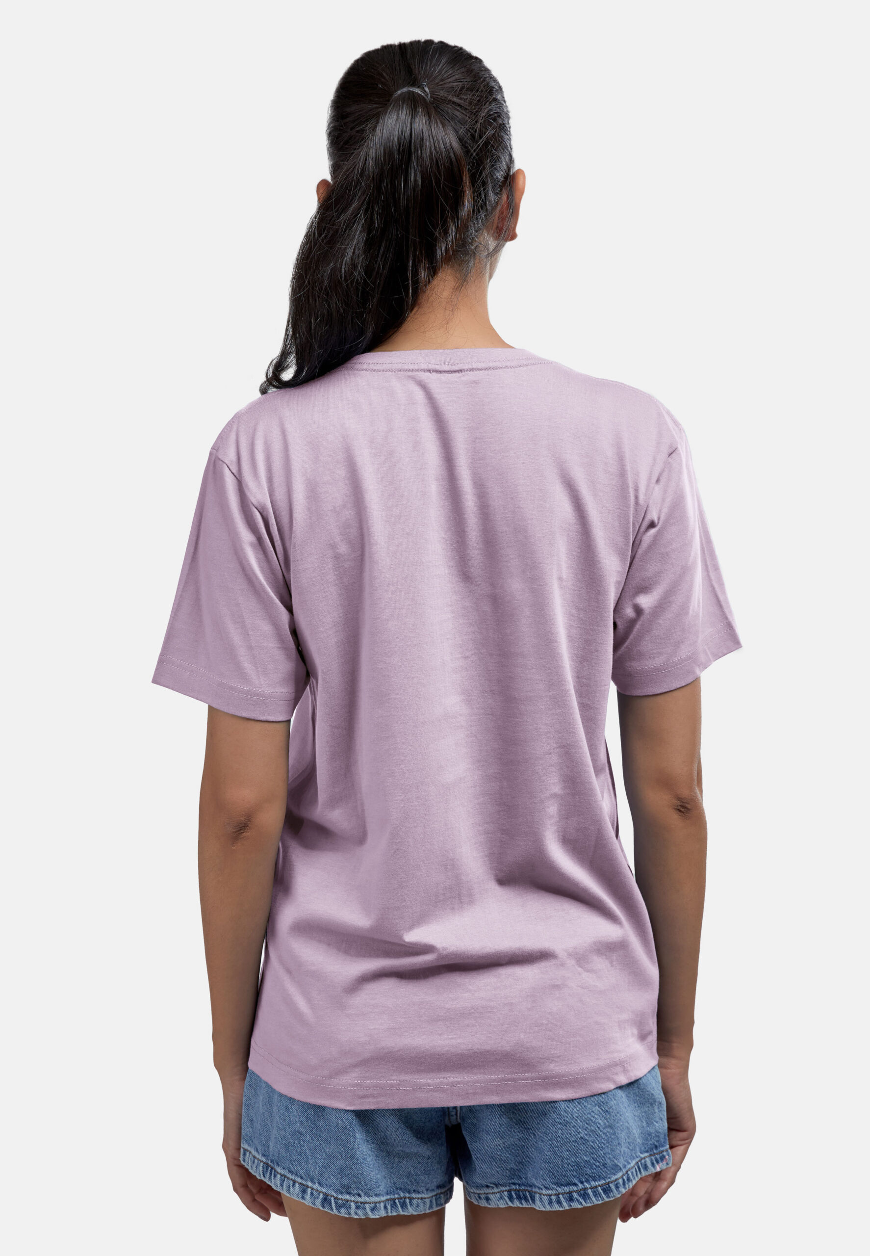 100% Cotton Round Neck (160 grams)- Light Purple (P-901-45) - Image 4