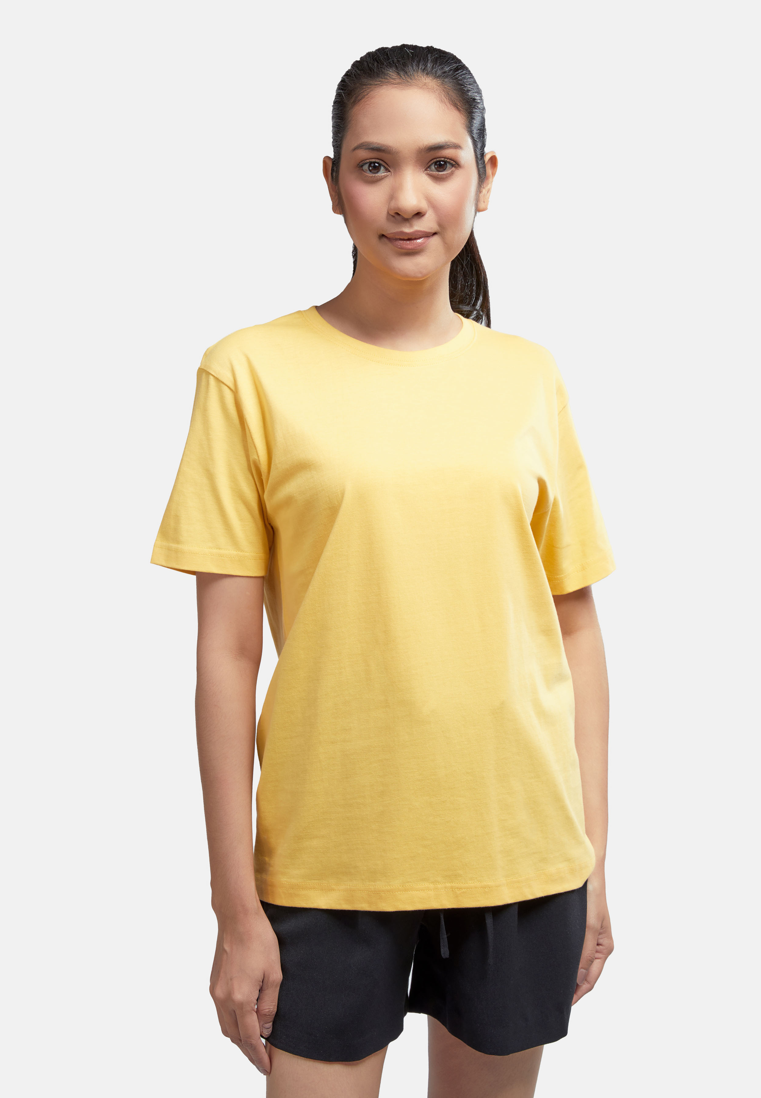 100% Cotton Round Neck (160 grams)- Light Yellow (P-901-57) - Panbasic