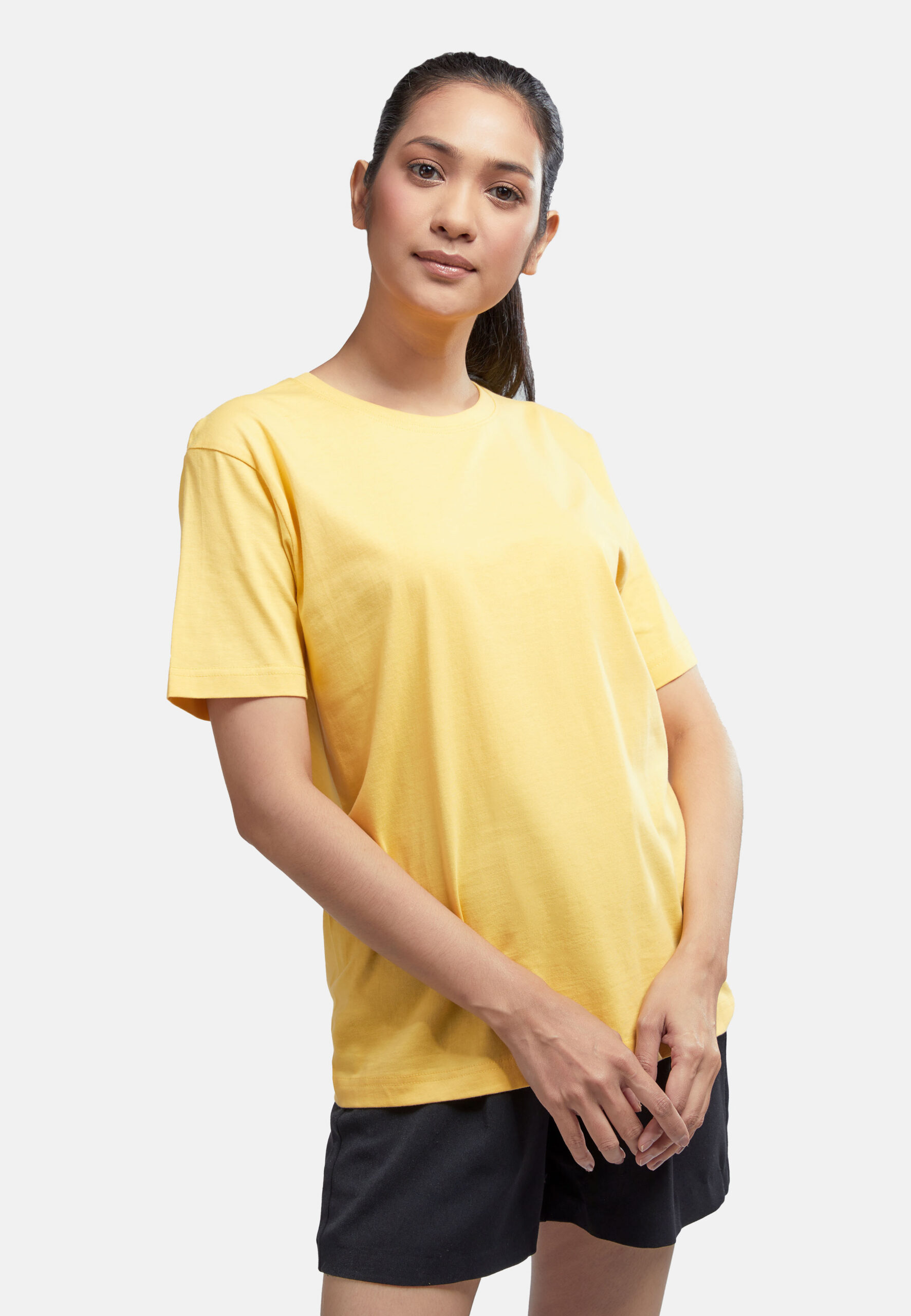100% Cotton Round Neck (160 grams)- Light Yellow (P-901-57) - Image 8