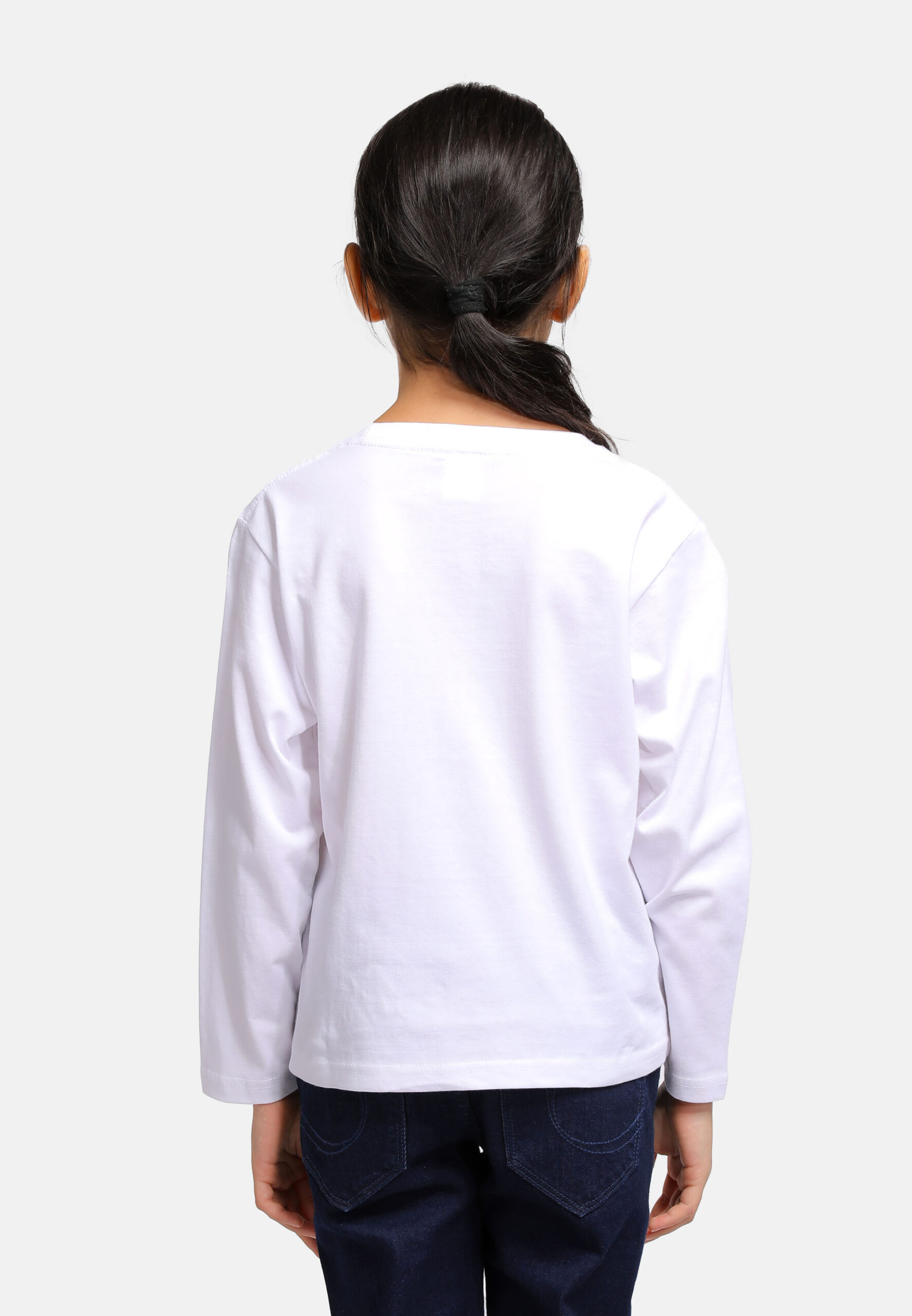 100% Cotton Long Sleeve Round Neck Kids-White (PK-601-01) - Image 8