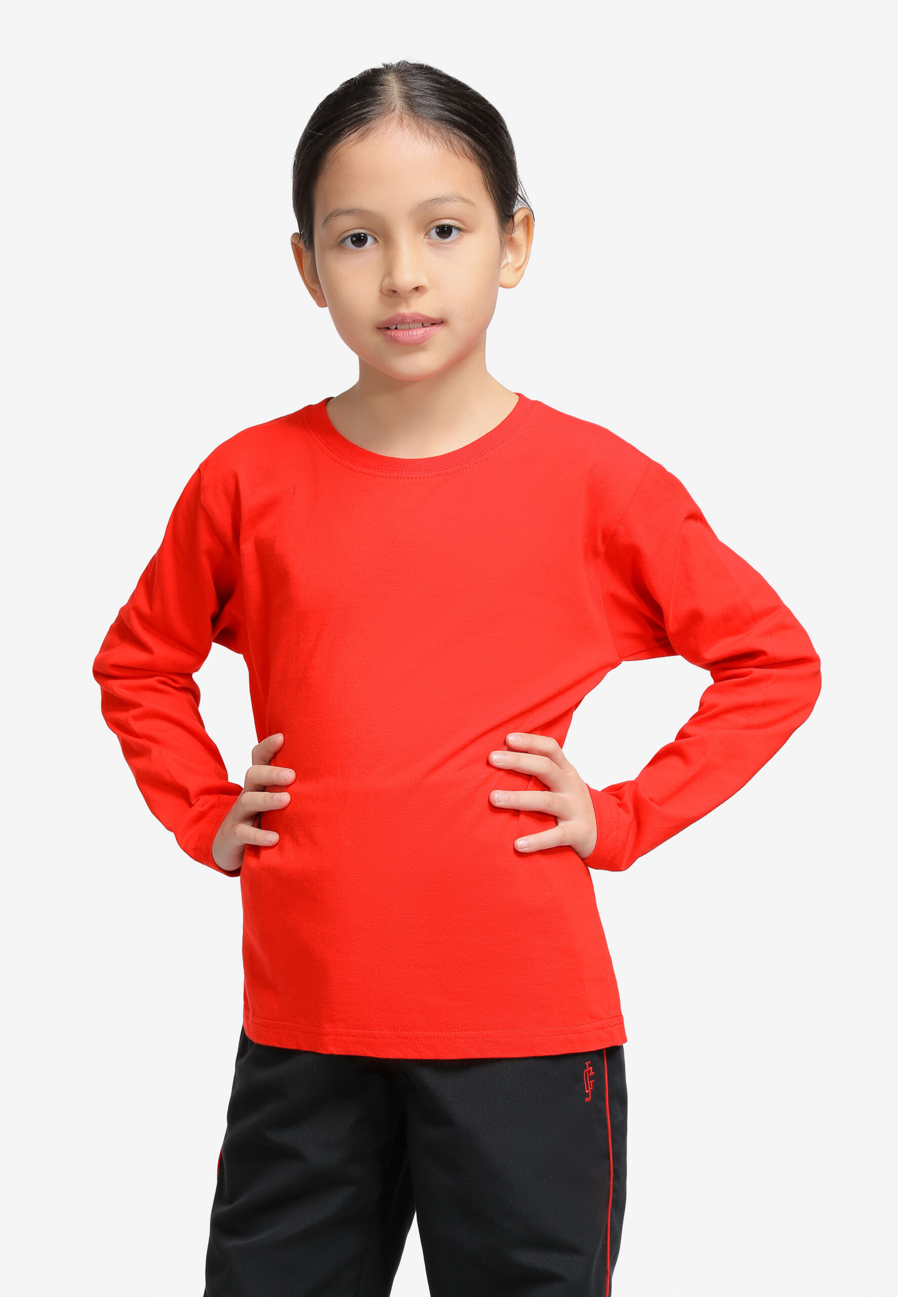 100% Cotton Long Sleeve Round Neck Kids-Red (PK-601-06) - Image 6