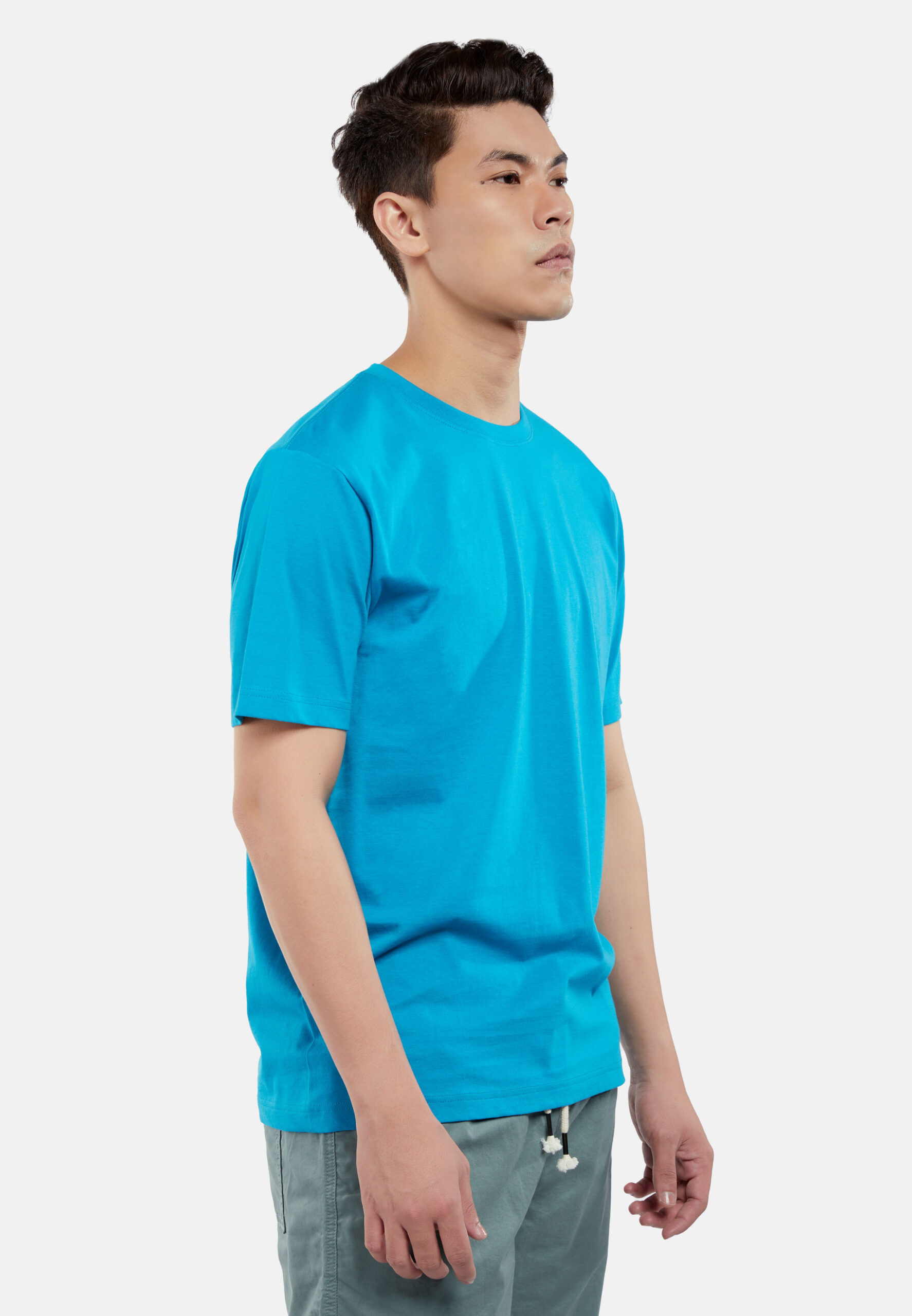 100% Cotton Round Neck (160 grams)- Aqua (P-901-15) - Image 9