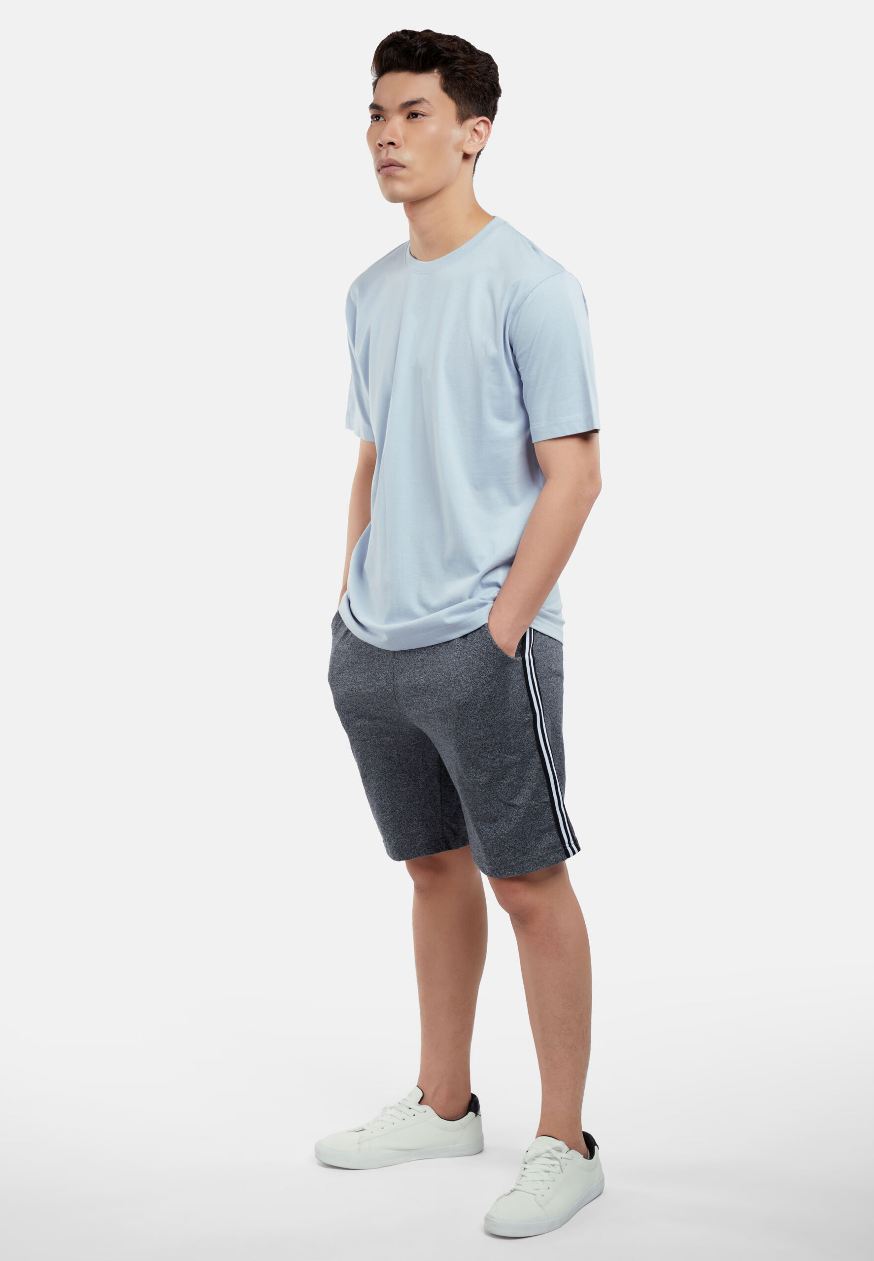 100% Cotton Round Neck (160 grams)- Light Grey (P-901-41) - Image 7